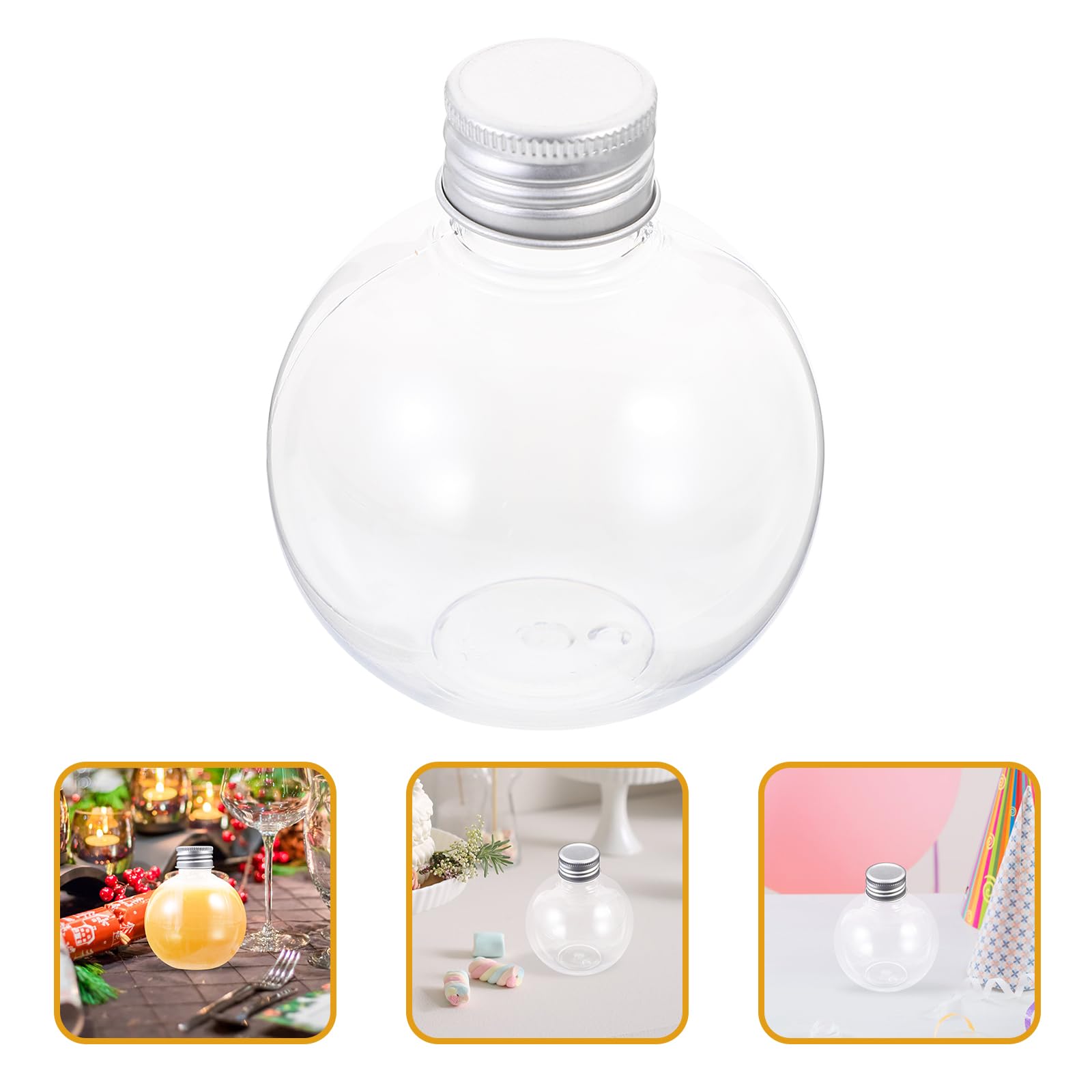 ARTIBETTER 10-Pack Clear Spherical Drink Bottles - Decorative Juice Containers for Pets, Parties & Home Decor | BPA-Free, Reusable & Leak-Proof