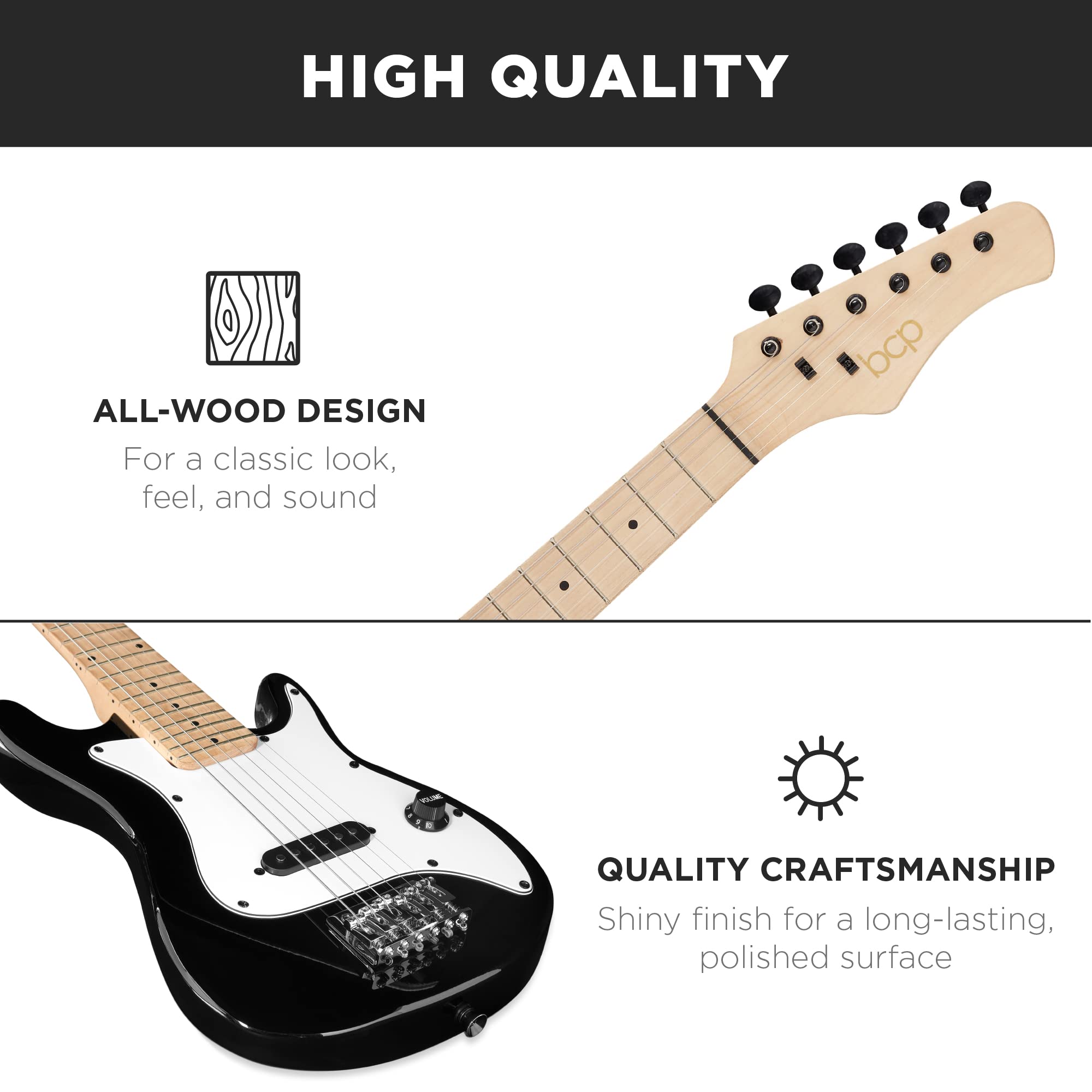 Best Choice Products 30-inch Electric Guitar Starter Kit for Beginners with 5W Amp, Gig Bag, Strap, Strings & Picks - Black | Perfect for Learning, Practice & Home Performances