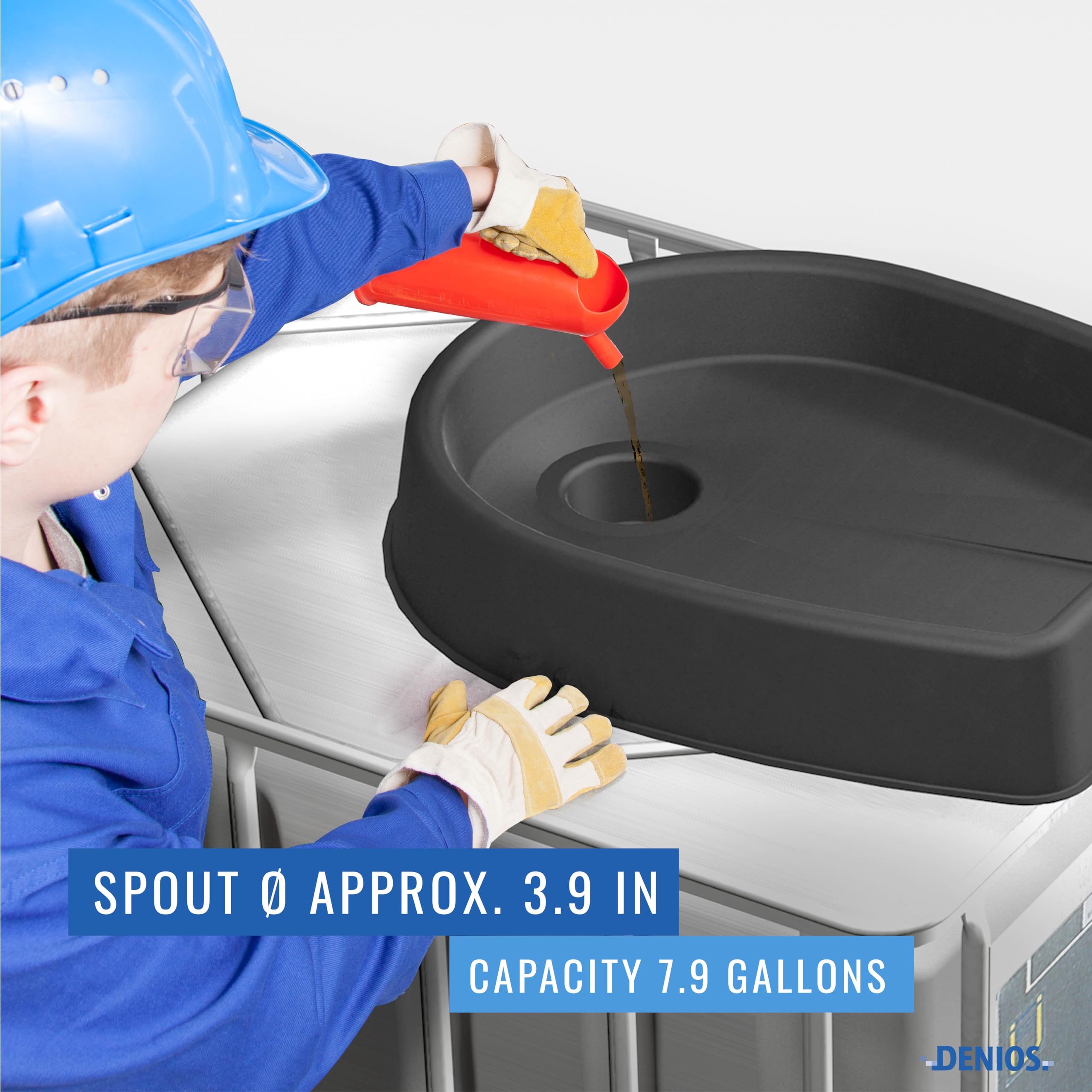 Chemical-Resistant Polyethylene IBC Tote Funnel with Small Drain Opening - Heavy-Duty Large Funnel for Industrial & Agricultural Use - Perfect for Transferring Liquids, Chemicals, and Bulk Materials Safely