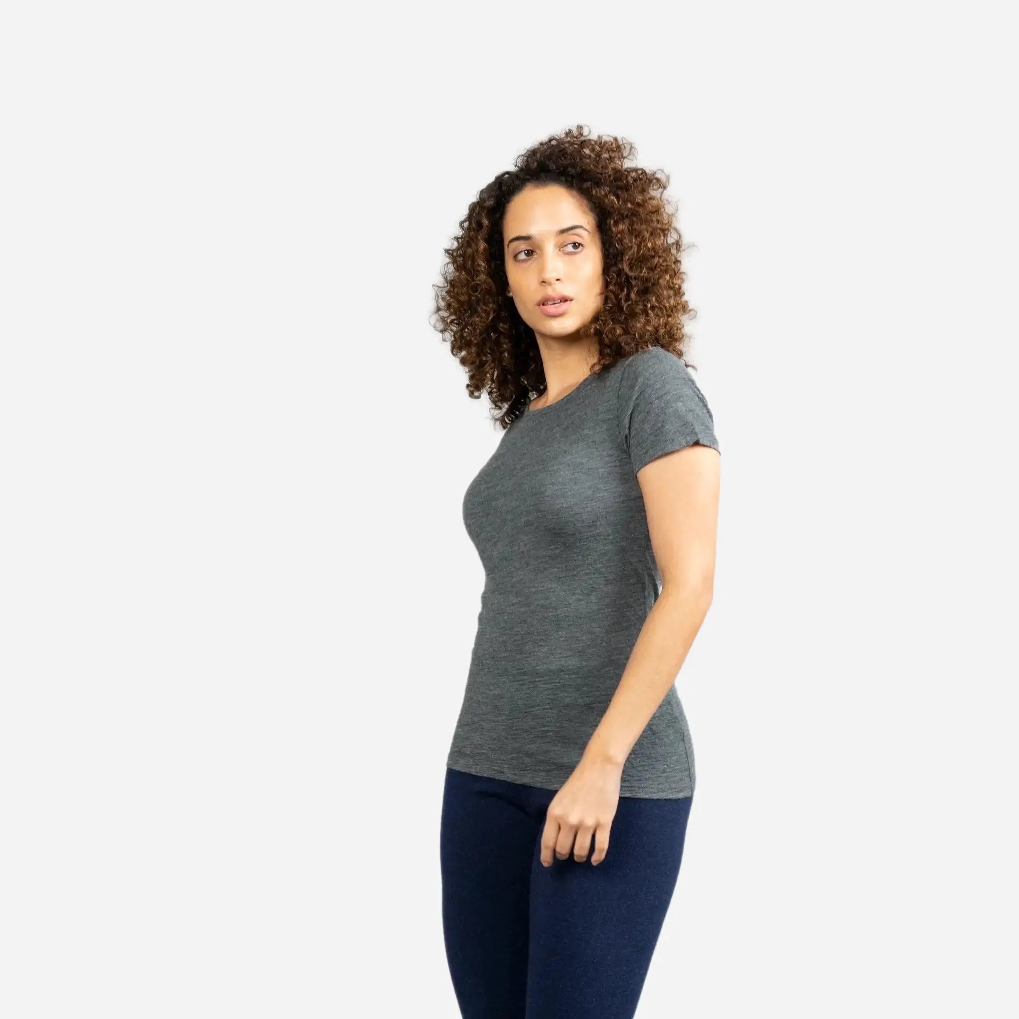 Ultralight Women's Alpaca Wool T-Shirt - 160 GSM Soft Crew Neck Tee for Travel, Hiking & Everyday Comfort