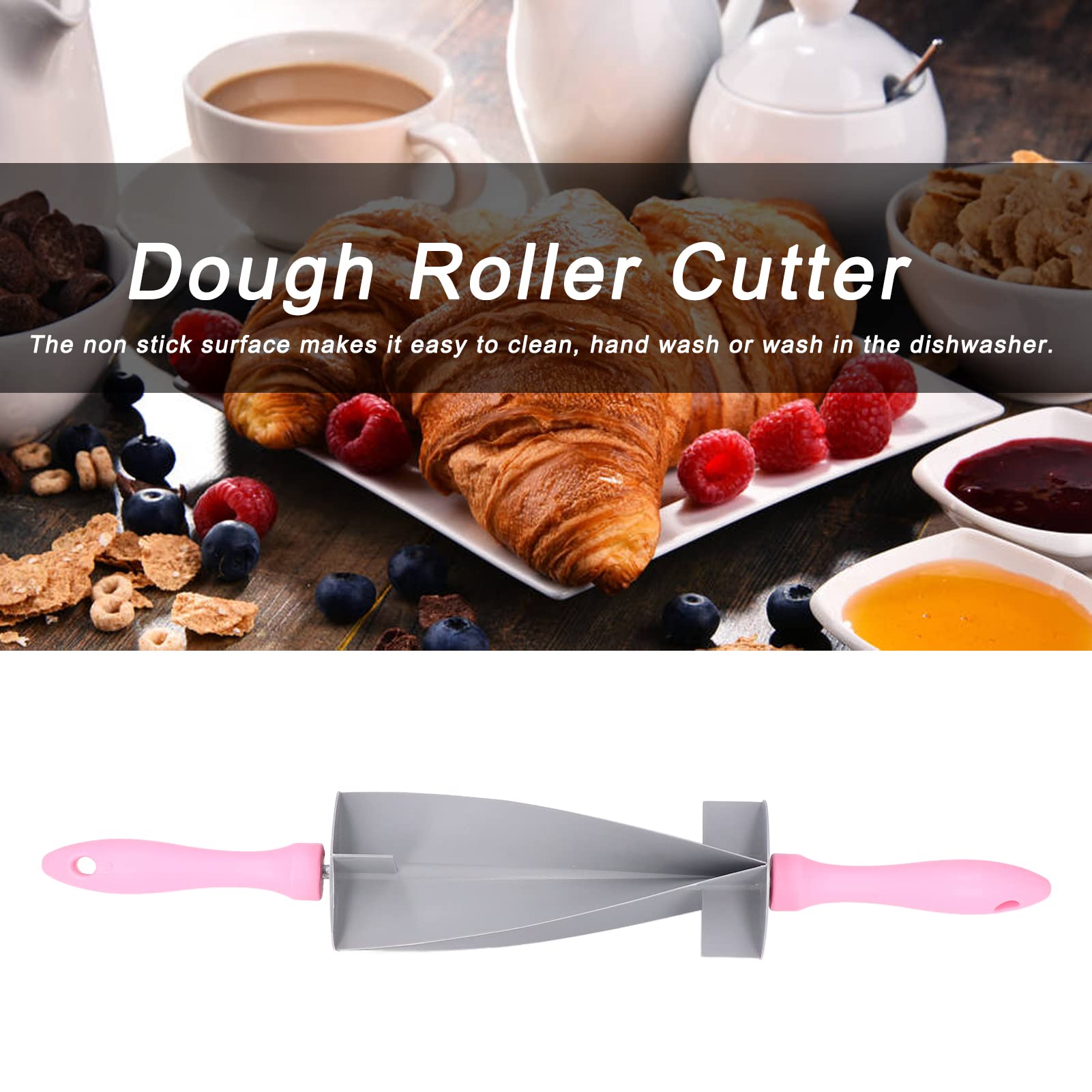 Multifunctional Plastic Croissant Rolling Pin & Dough Cutter - Perfect for Baking Pastries, Bread & Cookies | Ideal for Home Kitchens & Professional Bakeries