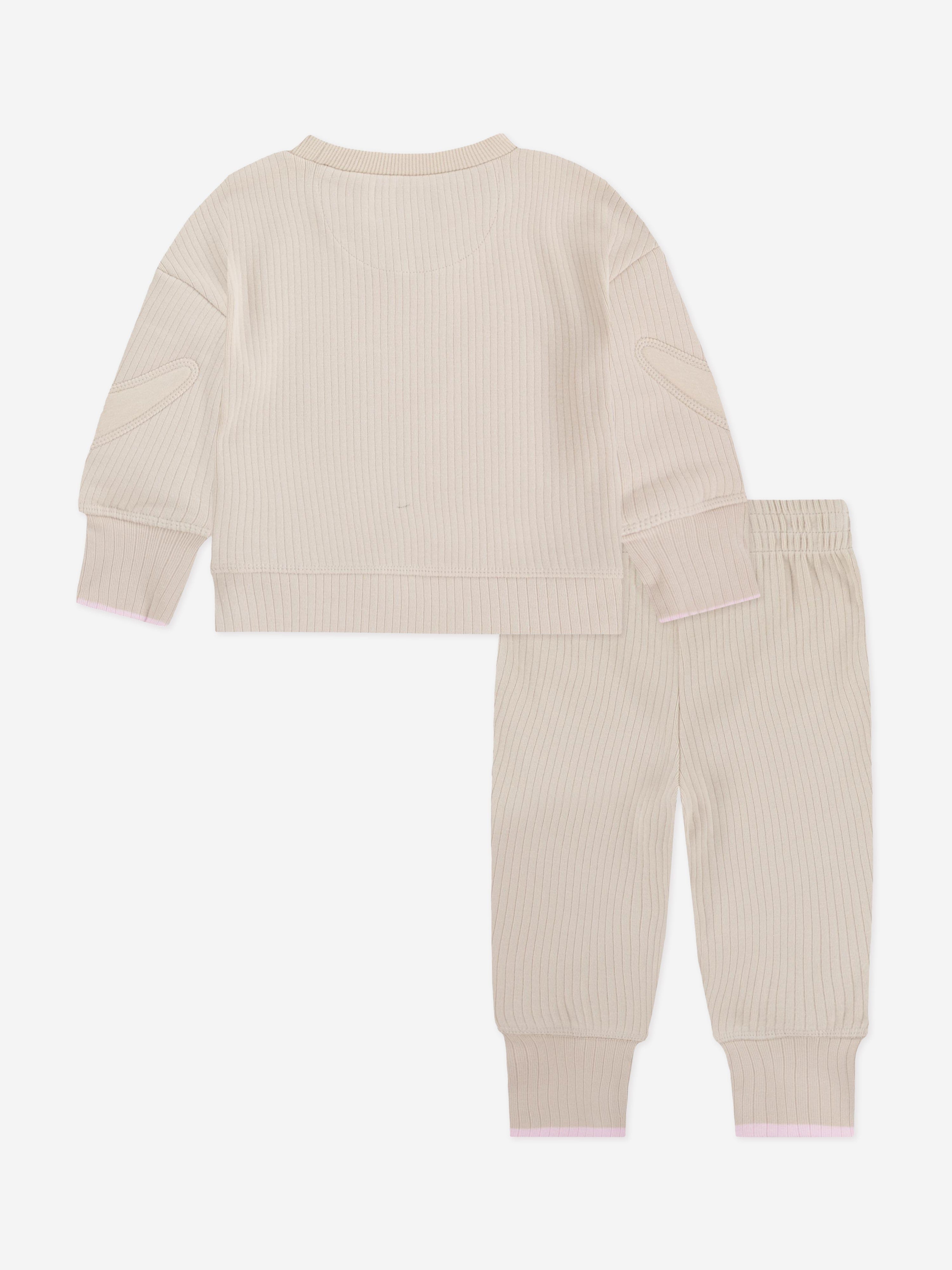 Baby Ready Set Tracksuit in Beige - Soft Cotton Jogger Outfit for Newborns & Infants | Perfect for Playtime, Outings & Photo Shoots