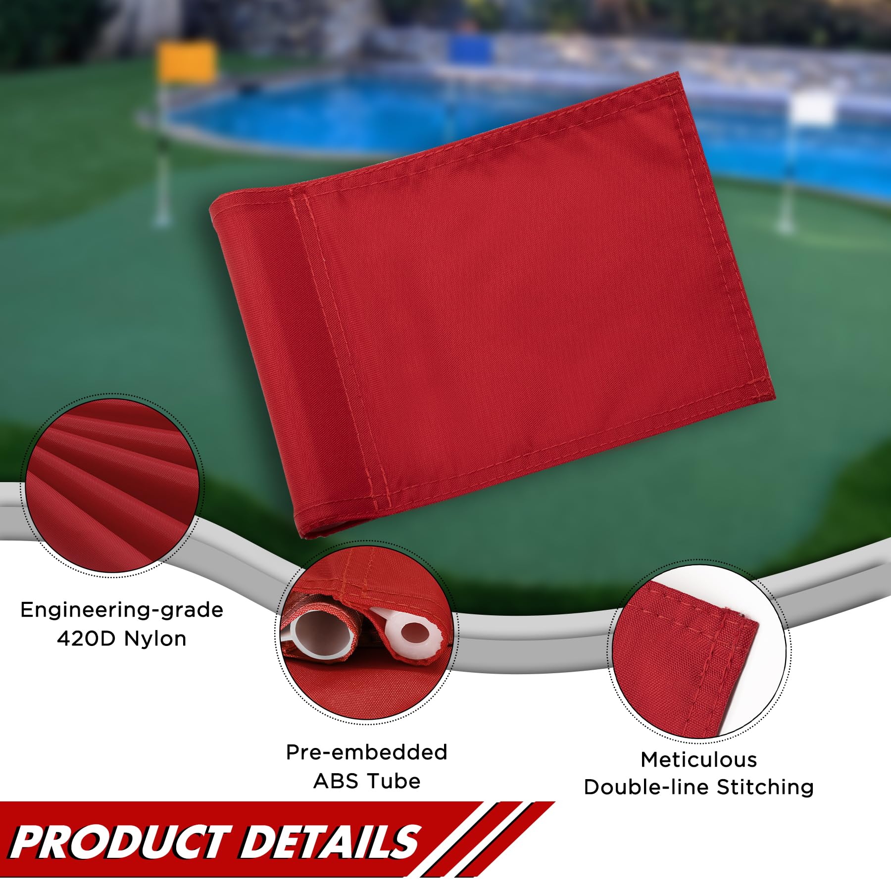 KINGTOP 400D Nylon Golf Putting Green Flags - 8