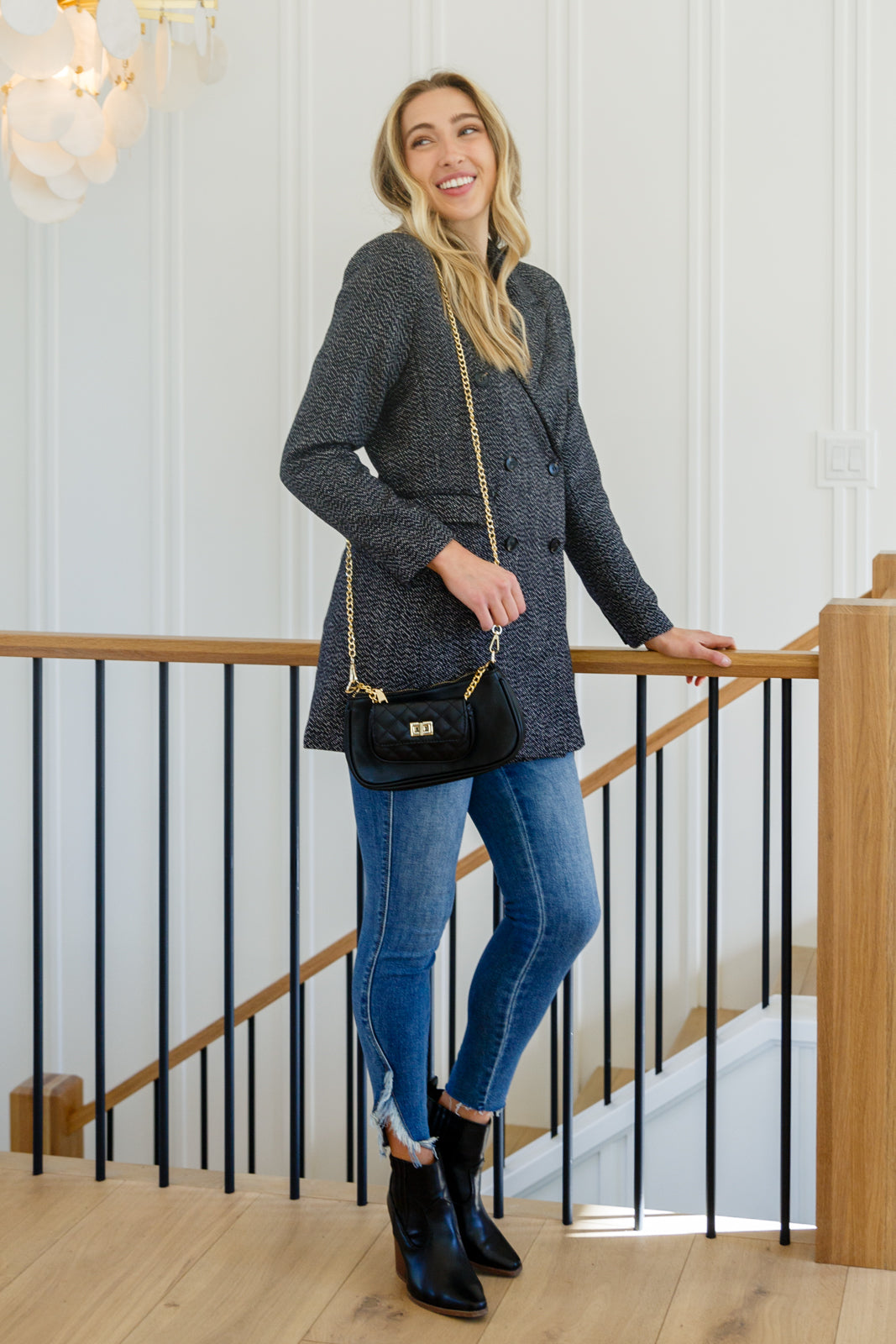 Stylish Black Button Down Blazer Jacket for Women | Office Wear & Business Casual Outfits | Perfect for Work, Meetings & Professional Events