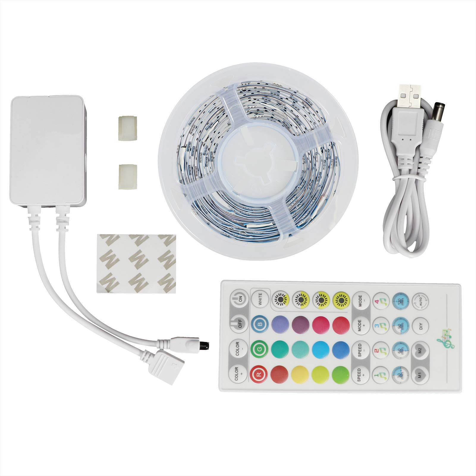 54LED Smart WiFi RGB Strip Lights 3Meter USB Sound Control - Color Changing LED Lights for Home, TV Backlight, Kitchen, Bedroom Decoration & DIY Projects (Works with Alexa/Google Assistant)