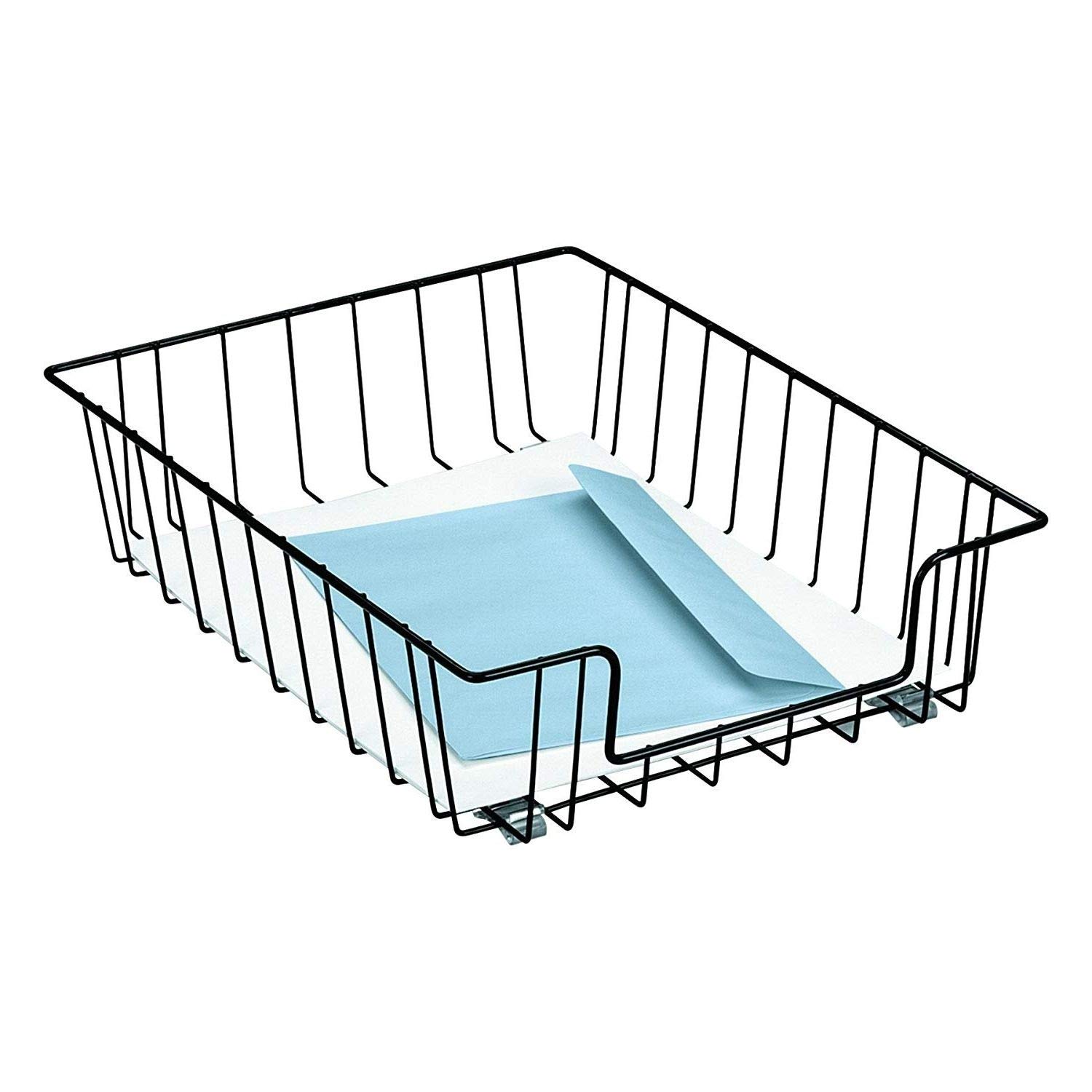 Fellowes Black Wire Letter Size Desk Tray Organizer - 60112 Office File Holder for Documents, Papers, Mail | Perfect for Home Office, School, Workplace Organization