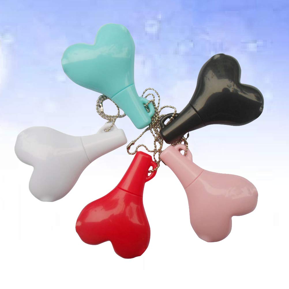 5-Pack Heart-Shaped 3.5mm Headphone Splitter - Male to 2 Female Audio Jack Adapter (White, Pink, Red, Blue, Black) - Portable Keychain Earphone Splitter for Sharing Music with Friends, Travel, Gaming & Movie Watching
