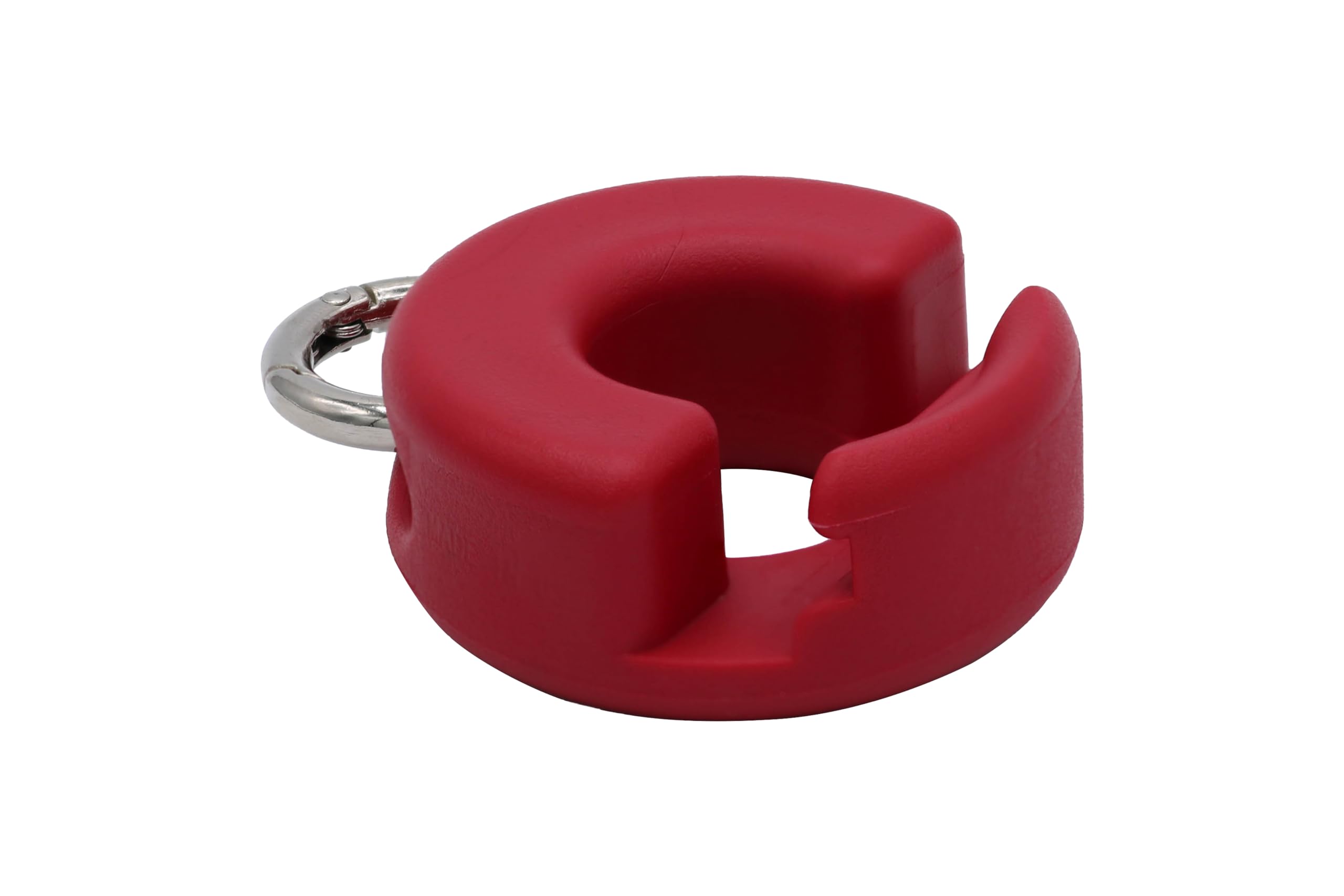 GoDonut Mini Portable Keychain Phone Stand - Universal Smartphone & iPad Mini Holder - Compact Desk & Travel Accessory for Office, Nightstand, Commuting - Red