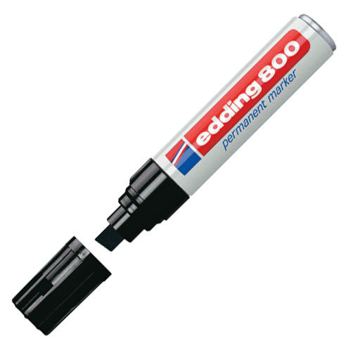 edding 800 Permanent Marker Pen Chisel Tip - Industrial Strength, Waterproof & Fade-Proof Markers for Labeling, Crafts & DIY Projects