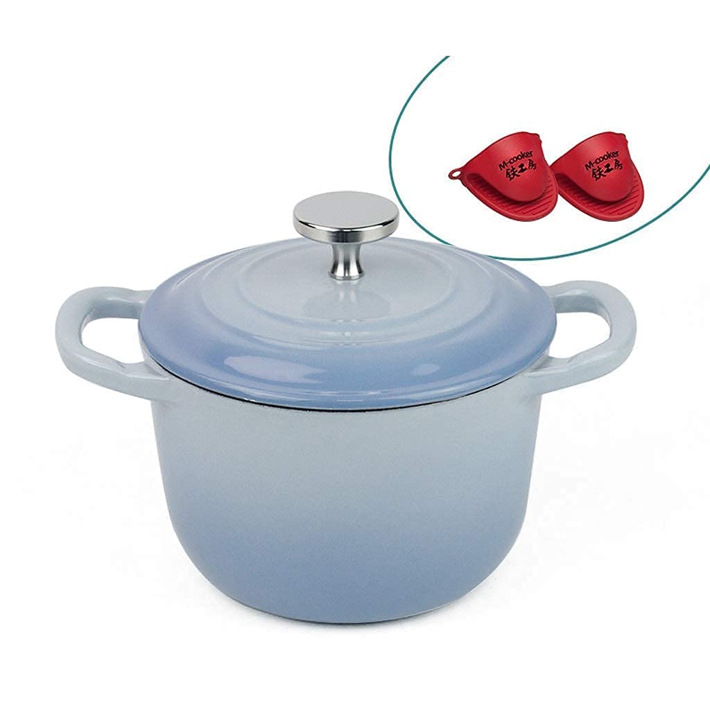 Premium 26cm Cast Iron Enamel Dutch Oven with Lid - Non-Stick Enamel Coating, Easy to Clean Casserole Pot - Perfect for Braising, Baking, and Slow Cooking Soups & Stews