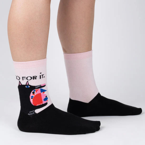 Fun & Colorful Sock It To Me Crew Socks - Novelty Cotton Ankle Socks for Women & Men - Perfect for Casual Wear, Gifts, and Everyday Comfort