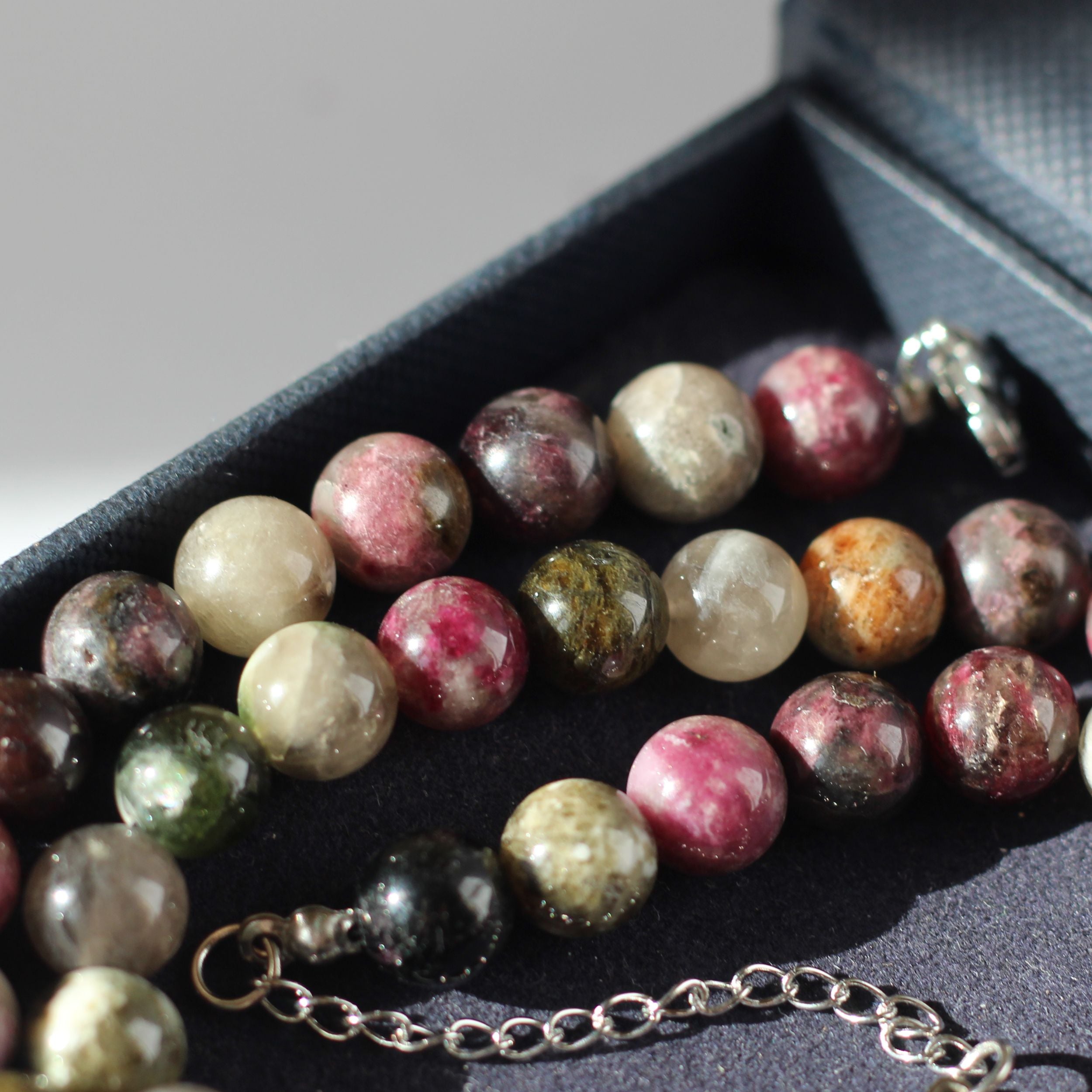 Rainbow Tourmaline Beaded Necklace for Women - Natural Gemstone Jewelry Gift for Birthday, Anniversary & Special Occasions | Boho Chic Fashion Accessory