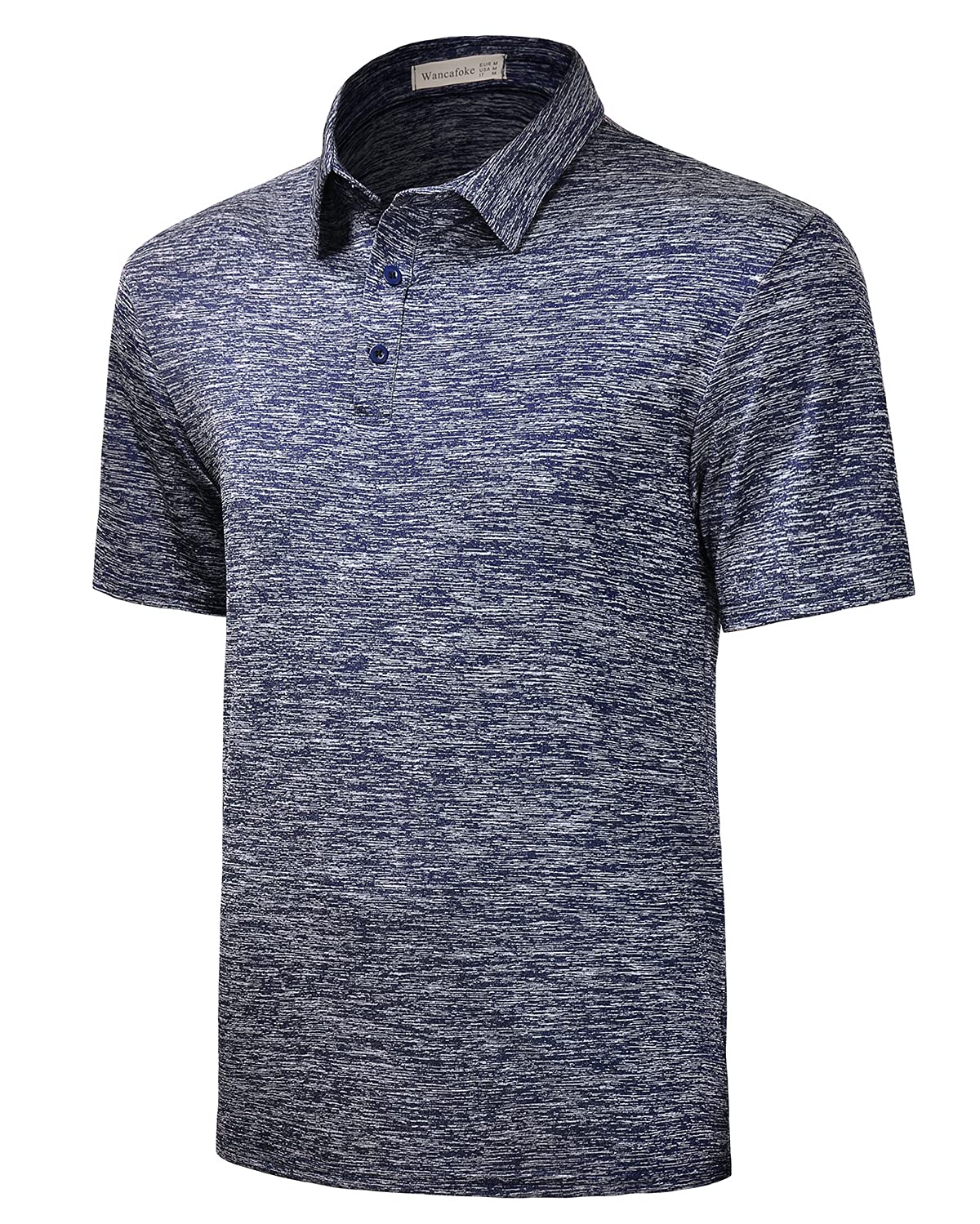 Wancafoke Men's Short Sleeve Polo Shirt - Moisture Wicking Golf Shirt with Collar - Breathable Performance T-Shirt for Casual Wear & Sports Activities