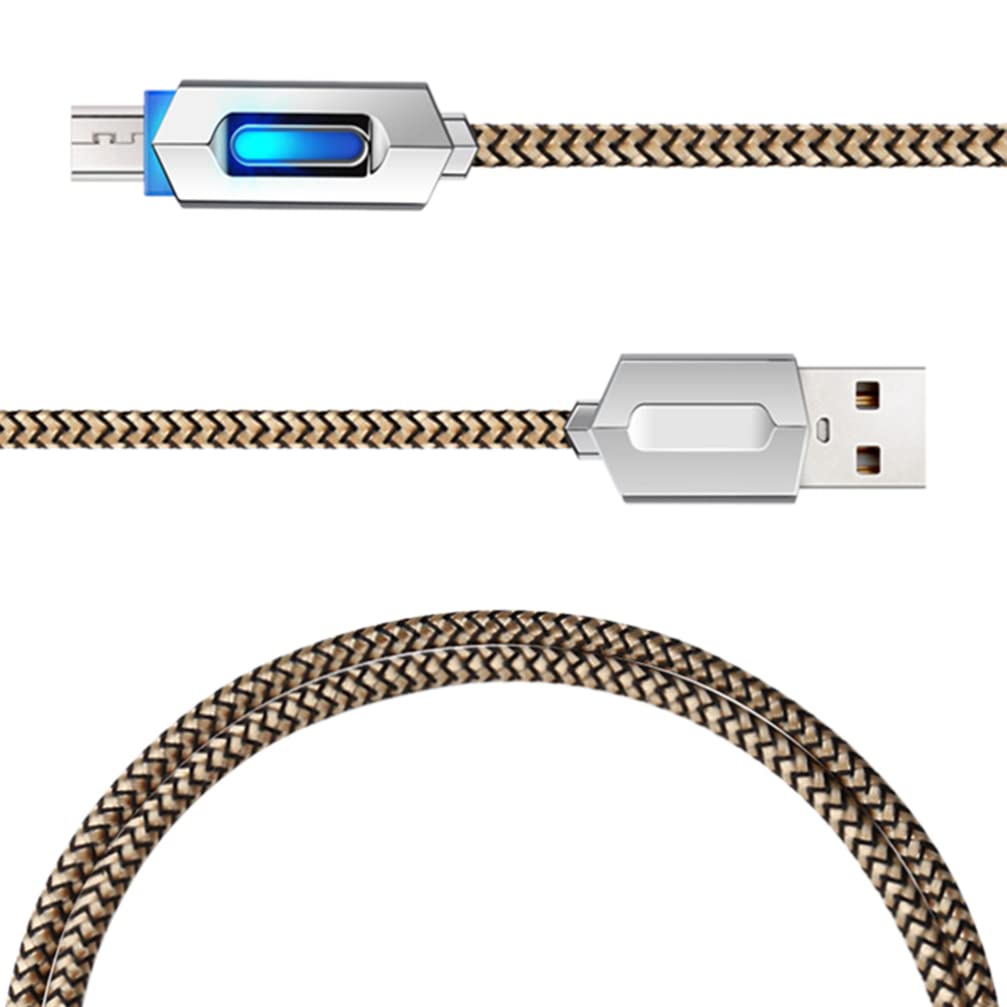 Fast Charging Micro USB Cable with LED Light Indicator - Durable USB Charger Cord for Android Phones, Tablets, Cameras & More - Perfect for Home, Office & Travel Use