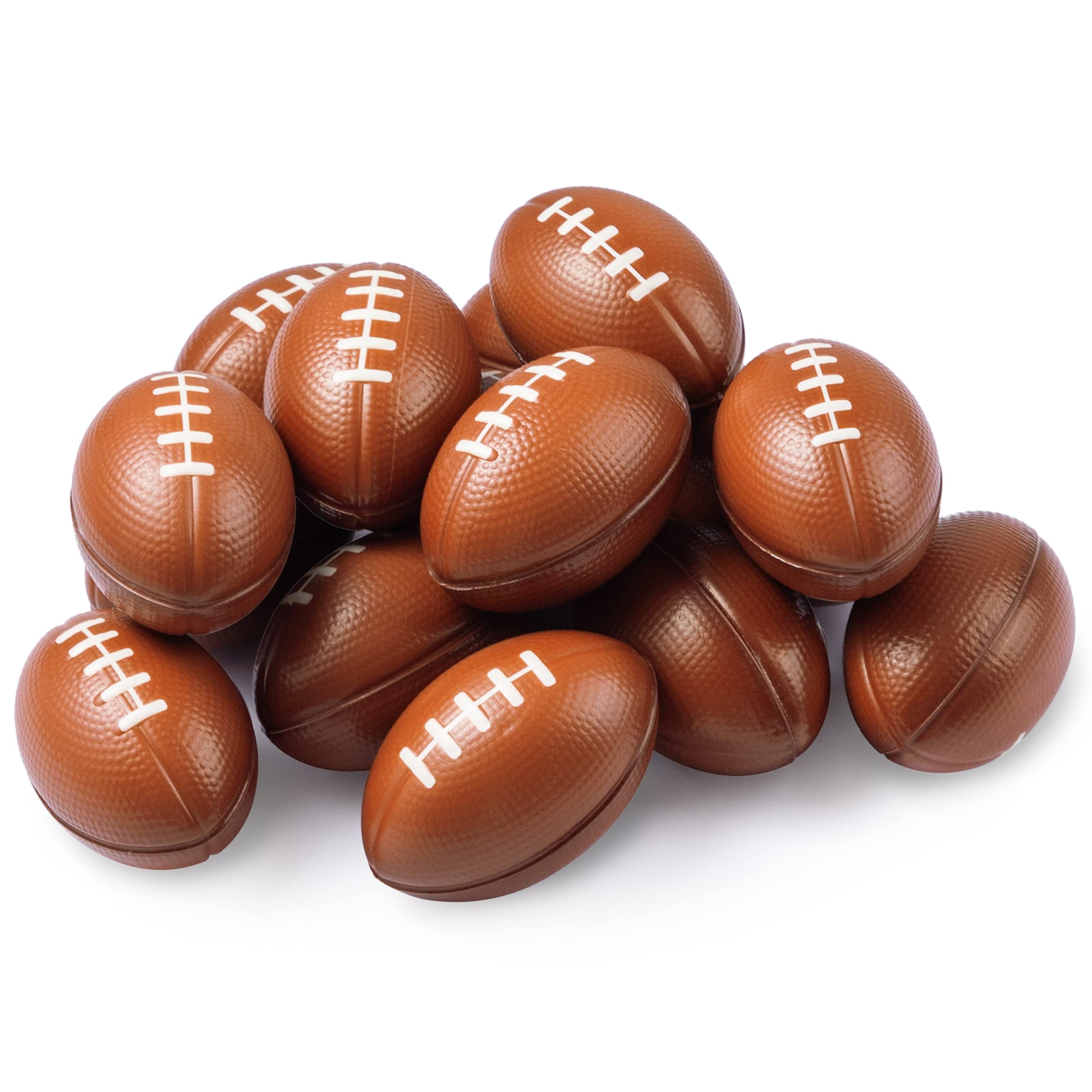 JOYIN 16 Pack 3.25 Inch Mini Football Foam Stress Balls for Kids - Squeeze Toys, Anxiety Relief & Relaxation - Perfect for Birthday Parties, Super Bowl Events, Classroom Prizes & Office Stress Relief