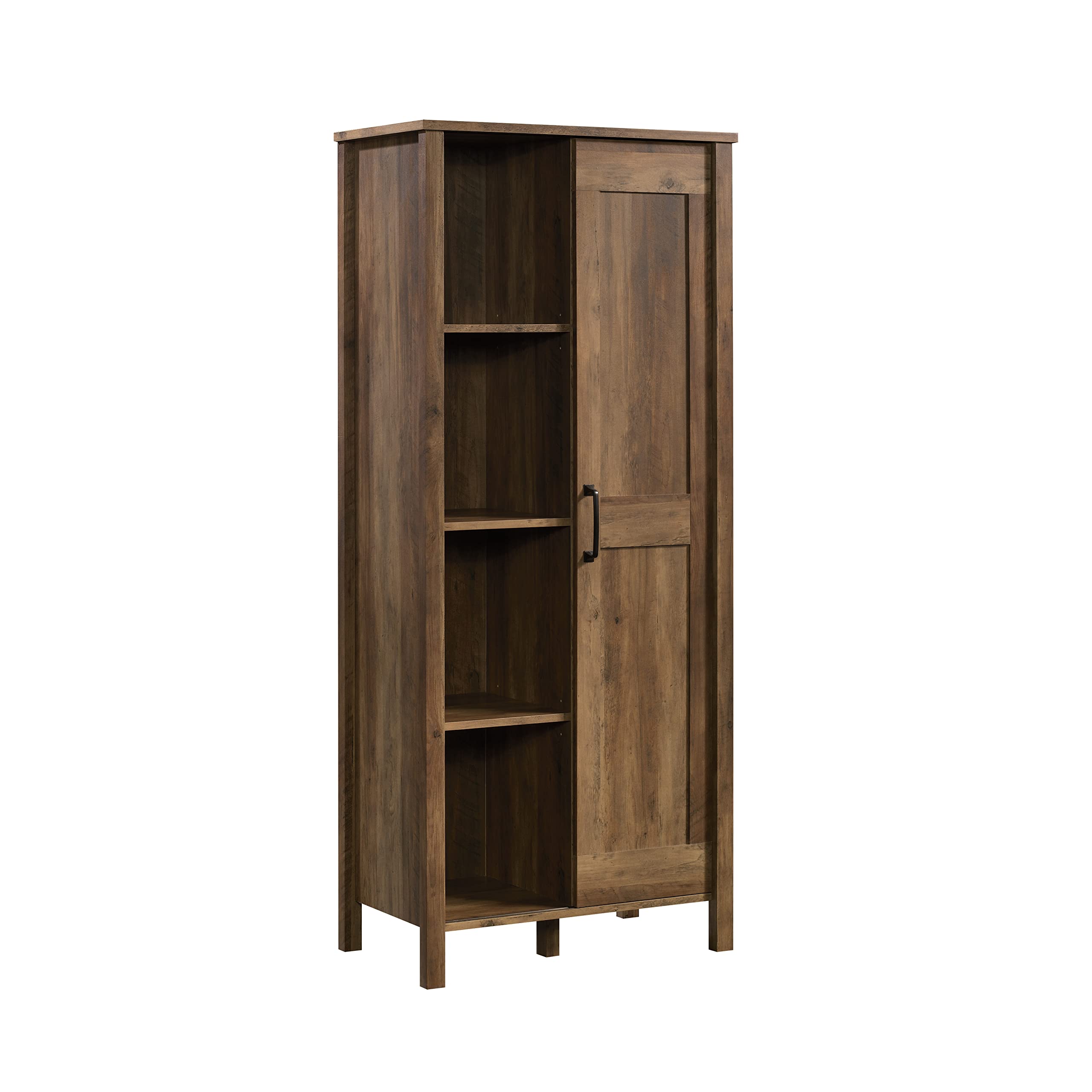 Sauder Sliding Door Storage Cabinet - Rustic Pine Finish Pantry Organizer for Kitchen, Bathroom, or Home Office | Durable & Stylish Storage Solution