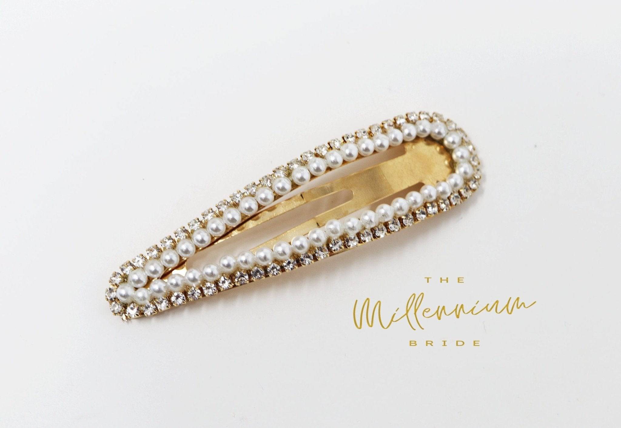 Crystal Pearl V Hair Clip - Elegant Bridal Hair Accessories for Weddings, Bridesmaid Gifts & Special Occasions | Perfect for Bridal Updos, Prom Hairstyles & Formal Events