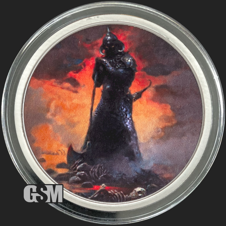 2 oz Frazetta Death Dealer III Revised Silver Round - Limited Edition Colorized Collectible Coin - Perfect for Coin Collectors, Fantasy Art Fans & Investment Portfolios