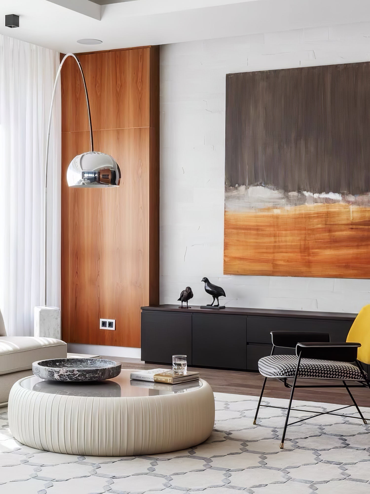 Arcadia Luxe Modern Floor Lamp - Adjustable Brightness LED Standing Light for Living Room, Bedroom & Office - Warm White & Cool White Dimmable Reading Light