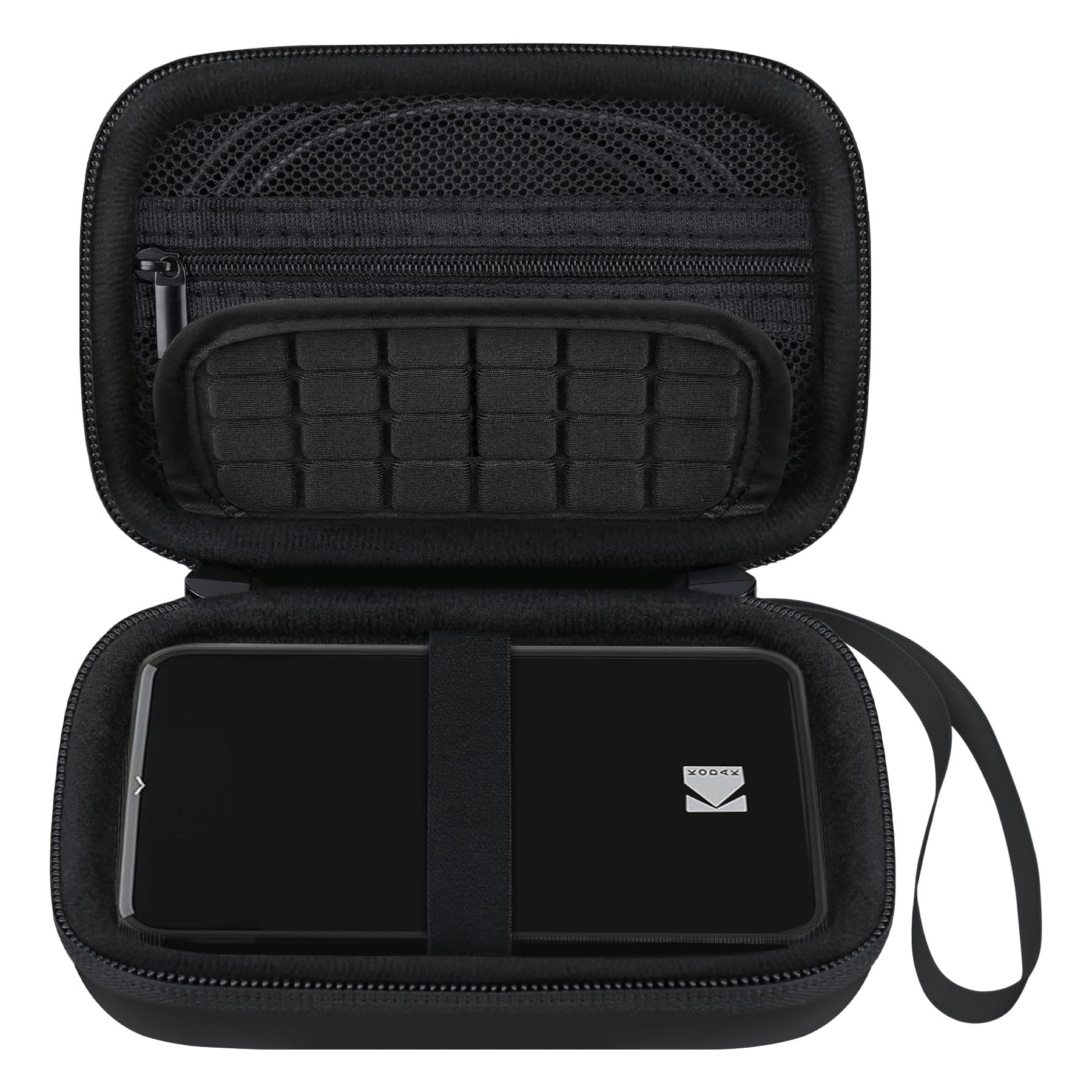 Elonbo Protective Carrying Case for Kodak Step Instant Smartphone Photo Printer - Portable Travel Storage with Mesh Pocket for Photo Paper & Cable (Black) - Perfect for Travel, Parties & On-the-Go Printing