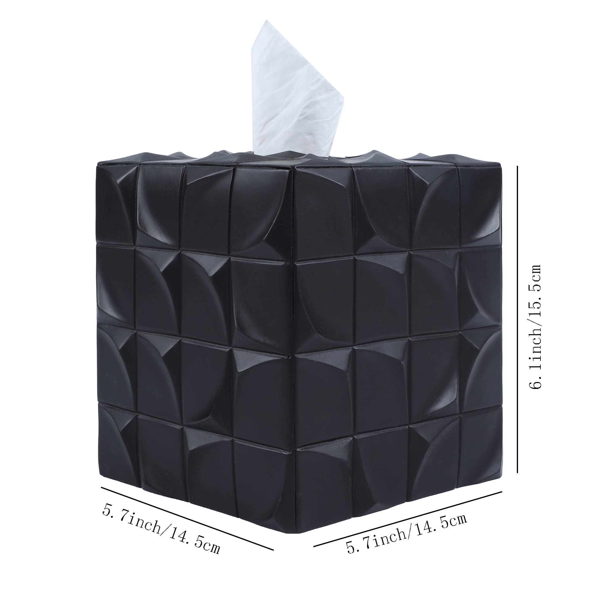 Modern Square Tissue Box Cover Holder - Stylish Bathroom & Vanity Decor, Unique Design for Countertops, Bedroom & Living Room | Perfect for Home, Office & Guest Rooms