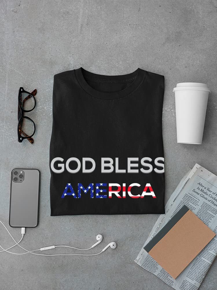 God Bless America USA Flag Patriotic Graphic Men's T-Shirt - Comfortable Cotton Tee for 4th of July, Veterans Day & Patriotic Events