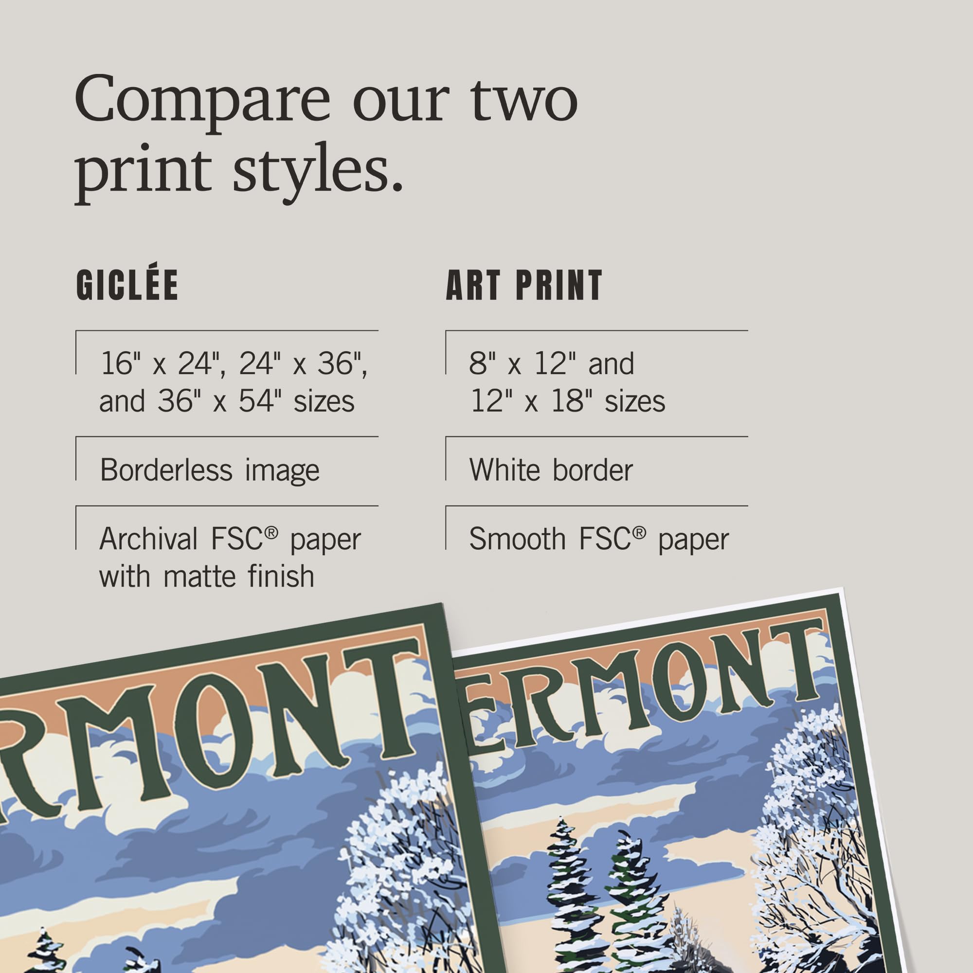 Lantern Press 16x24 Inch Giclee Art Print - Vermont Snowman Winter Scene Wall Decor for Living Room, Bedroom & Office