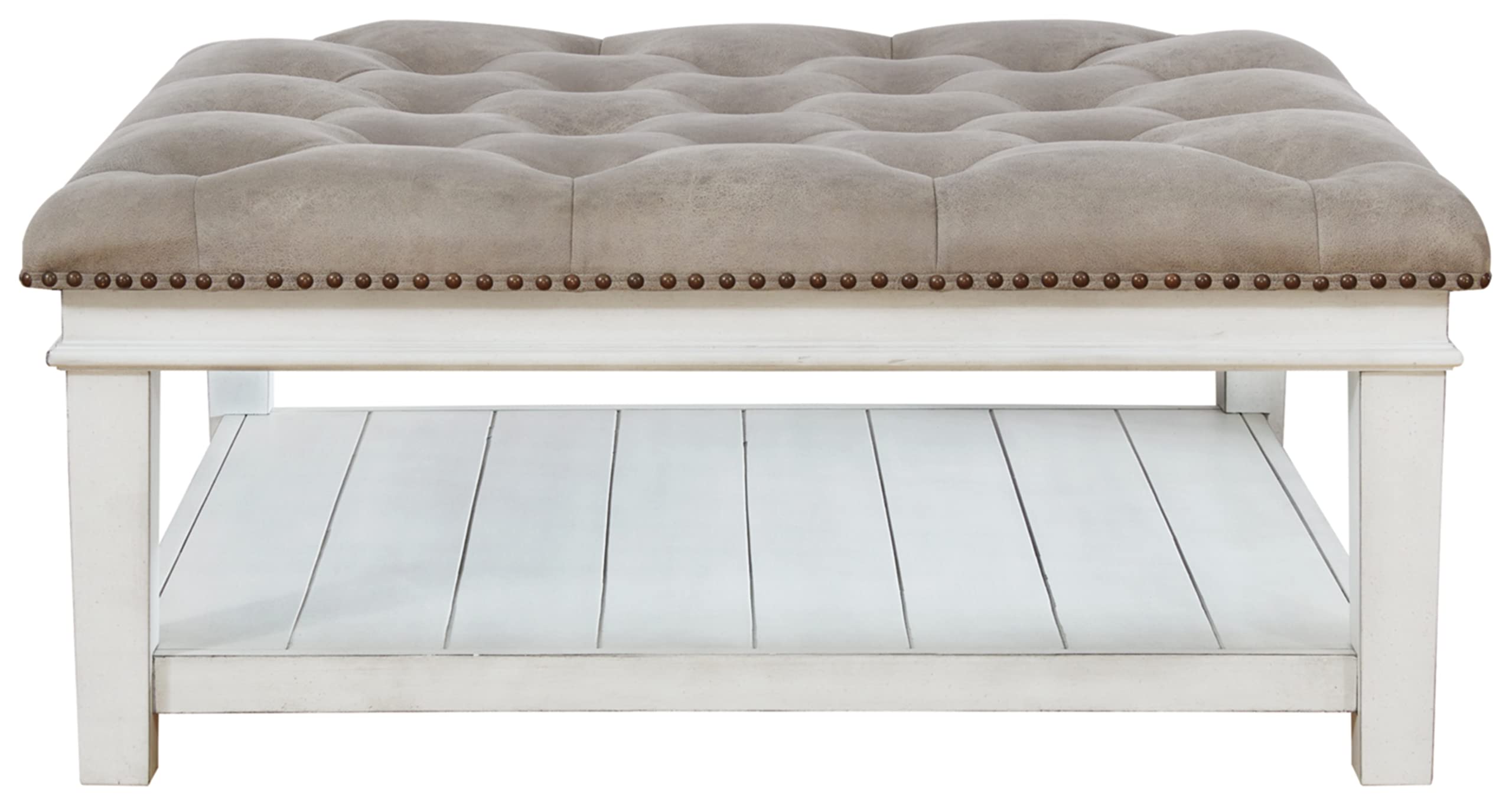 Ashley Kanwyn French Country Ottoman Coffee Table - Whitewash for Living Room Decor