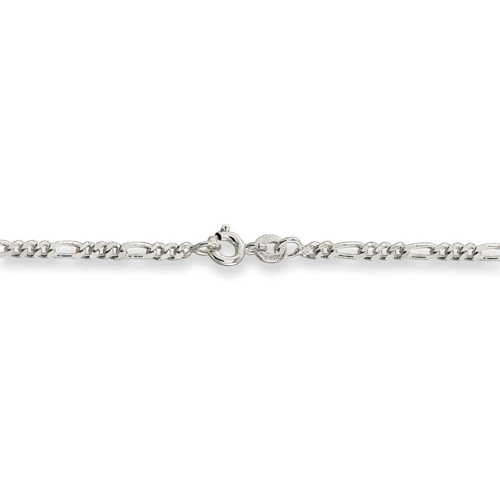 2.5mm Sterling Silver Figaro Chain Necklace for Men & Women