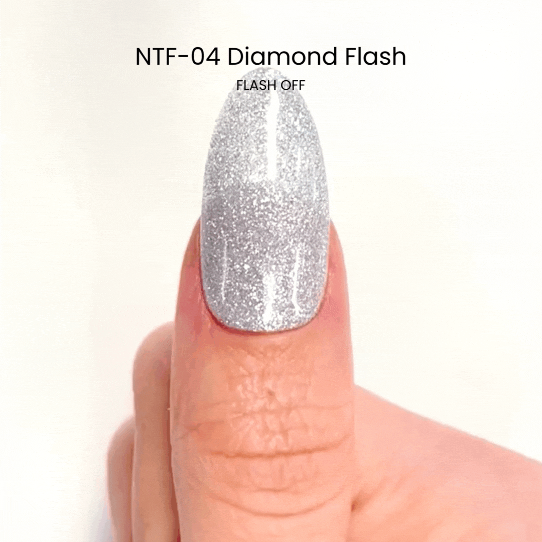 Nail Thoughts NTF 04 Diamond Flash Gel Polish - Long Lasting Shimmery Nail Lacquer for Salon & Home Manicures | Perfect for Parties, Weddings & Special Occasions