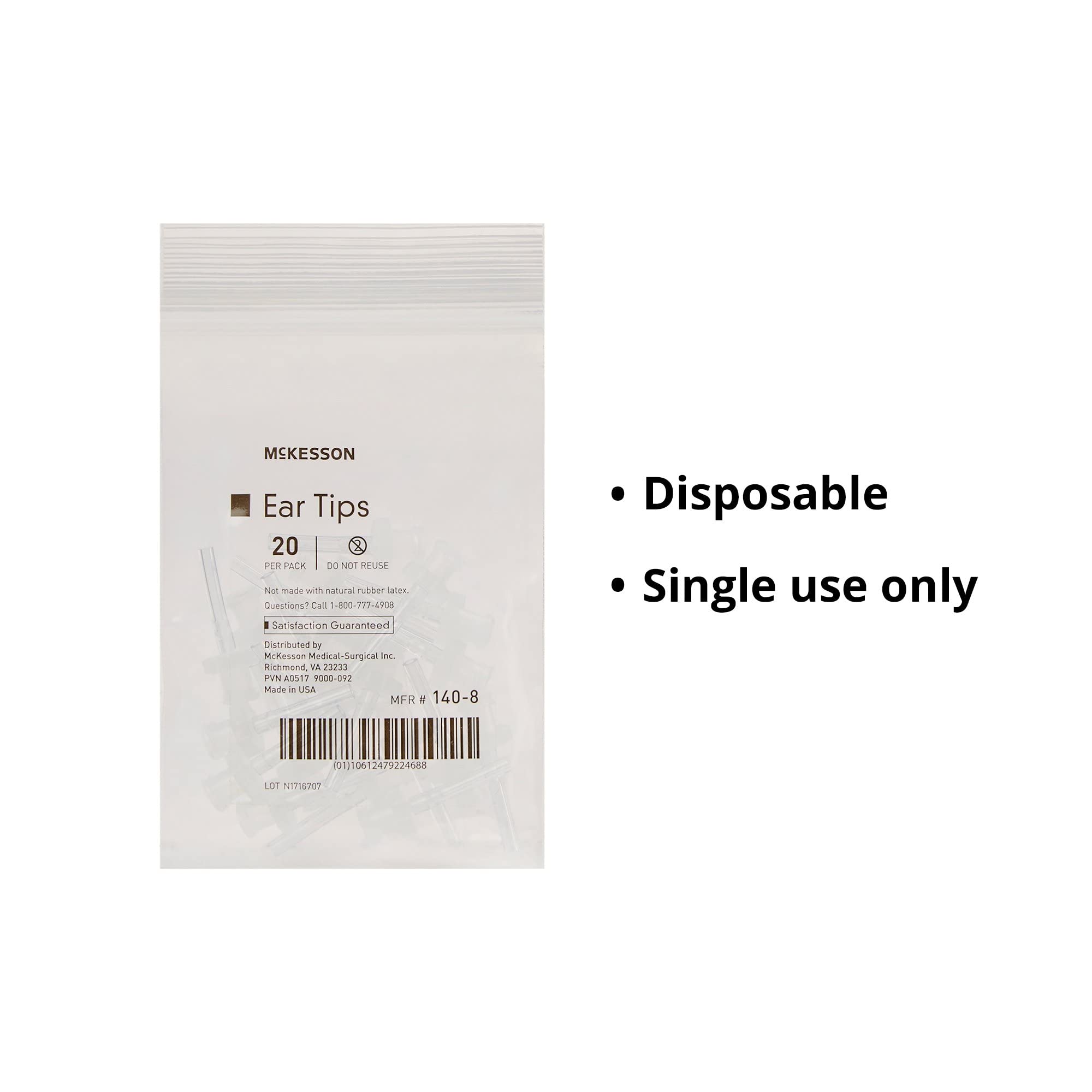 McKesson Disposable Single-Use Ear Tips for Ear Wash System - 20 Count Pack (1 Pack) | Gentle Ear Cleaning for Adults & Kids | Perfect for Home Clinic & Professional Medical Use