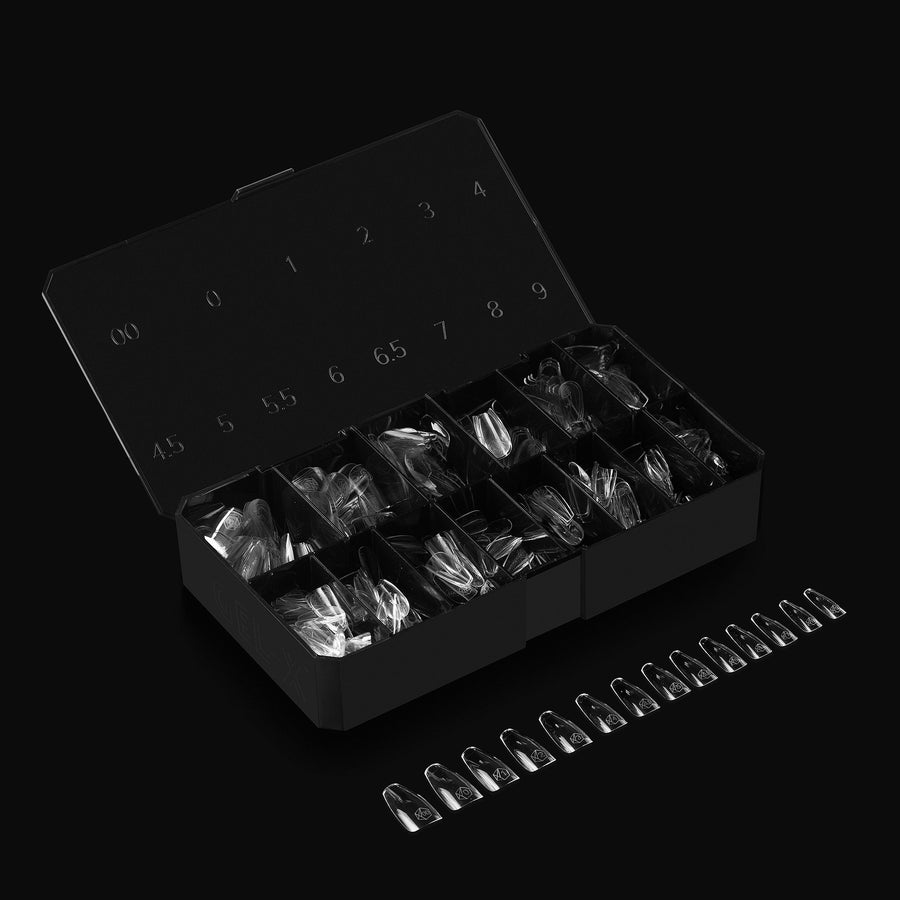 Apres Gel X Tips 2.0 Natural Coffin Medium - 600 Pcs Fake Nails for Professional Salon & DIY Manicure at Home | Long-Lasting & Easy to Apply