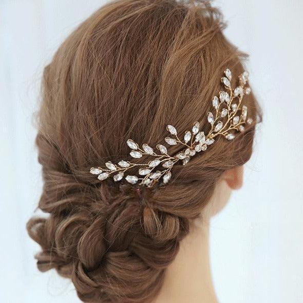 Elegant Gold Bridal Hair Comb (S896) - Perfect for Weddings, Prom & Special Occasions - Wholesale Bulk Orders Available