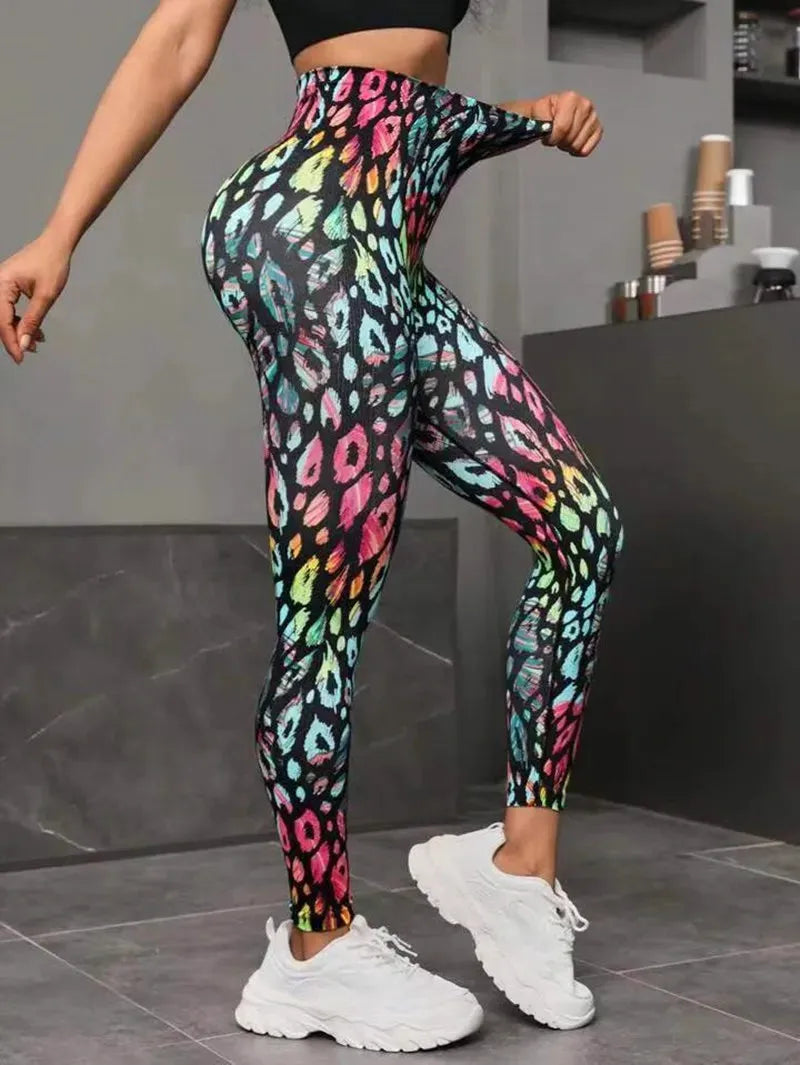 3D Printing Seamless Peach Tie Dye Yoga Pants - High Waist Push Up Workout Leggings for Women | Breathable Gym Tights, Running & Fitness Clothing | Perfect for Yoga, Pilates & Lounge Wear