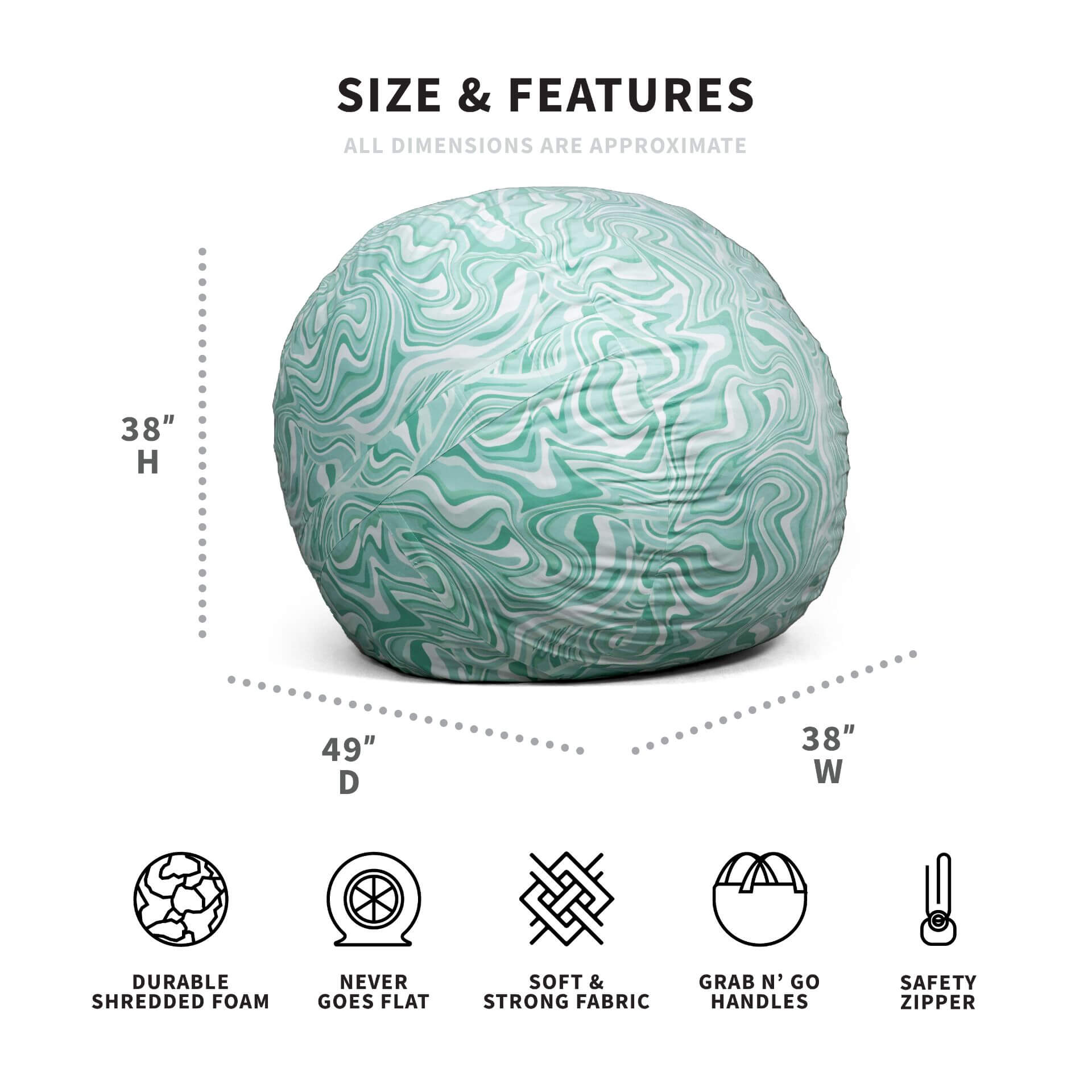 FUF Large Dog Bed with Removable Washable Cover - Soft Orthopedic Pet Bed for Large Dogs, Perfect for Living Room, Bedroom or Crate