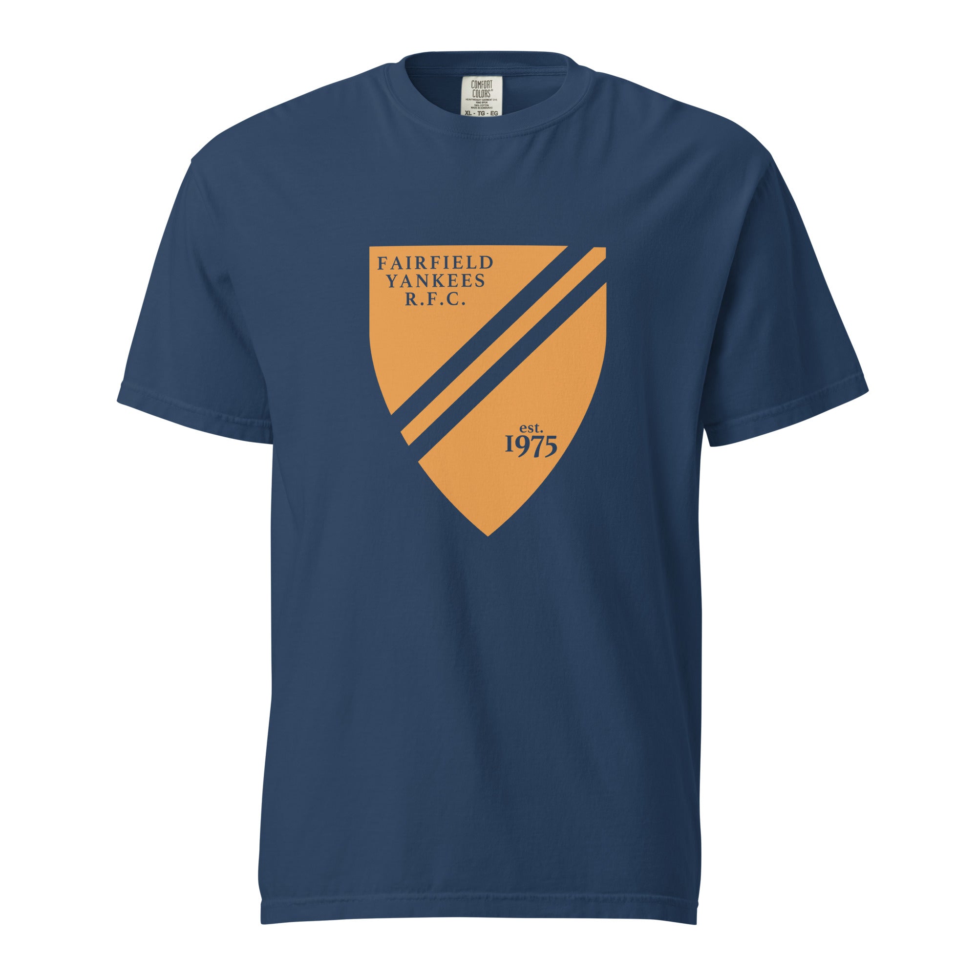 Fairfield Yankees RFC Garment Dyed Cotton T-Shirt - Vintage Washed Soft Crewneck Tee for Men | Casual Wear, Sports Fan Apparel, Everyday Outfits
