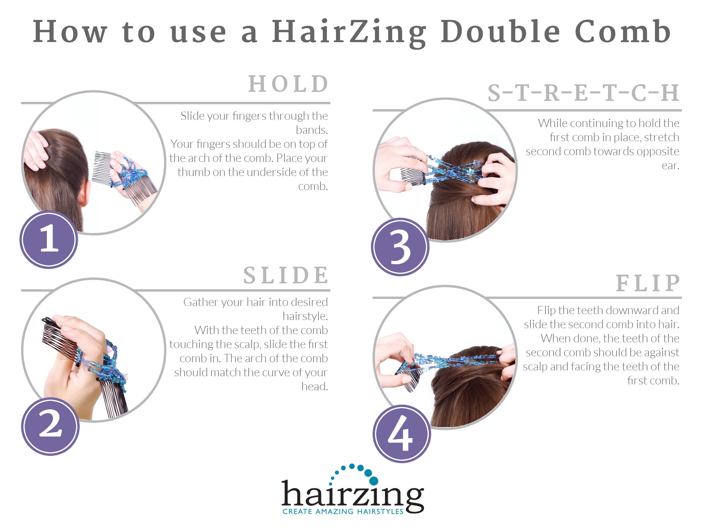 Original Comfy Comb - Double Sided Hair Brush for Fine, Thin & Wavy Hair - Easy Ponytail & Updo Hairstyles - Long Lasting Hold - Pretzel Brown - Perfect for Daily Styling, Salon Looks & Special Occasions
