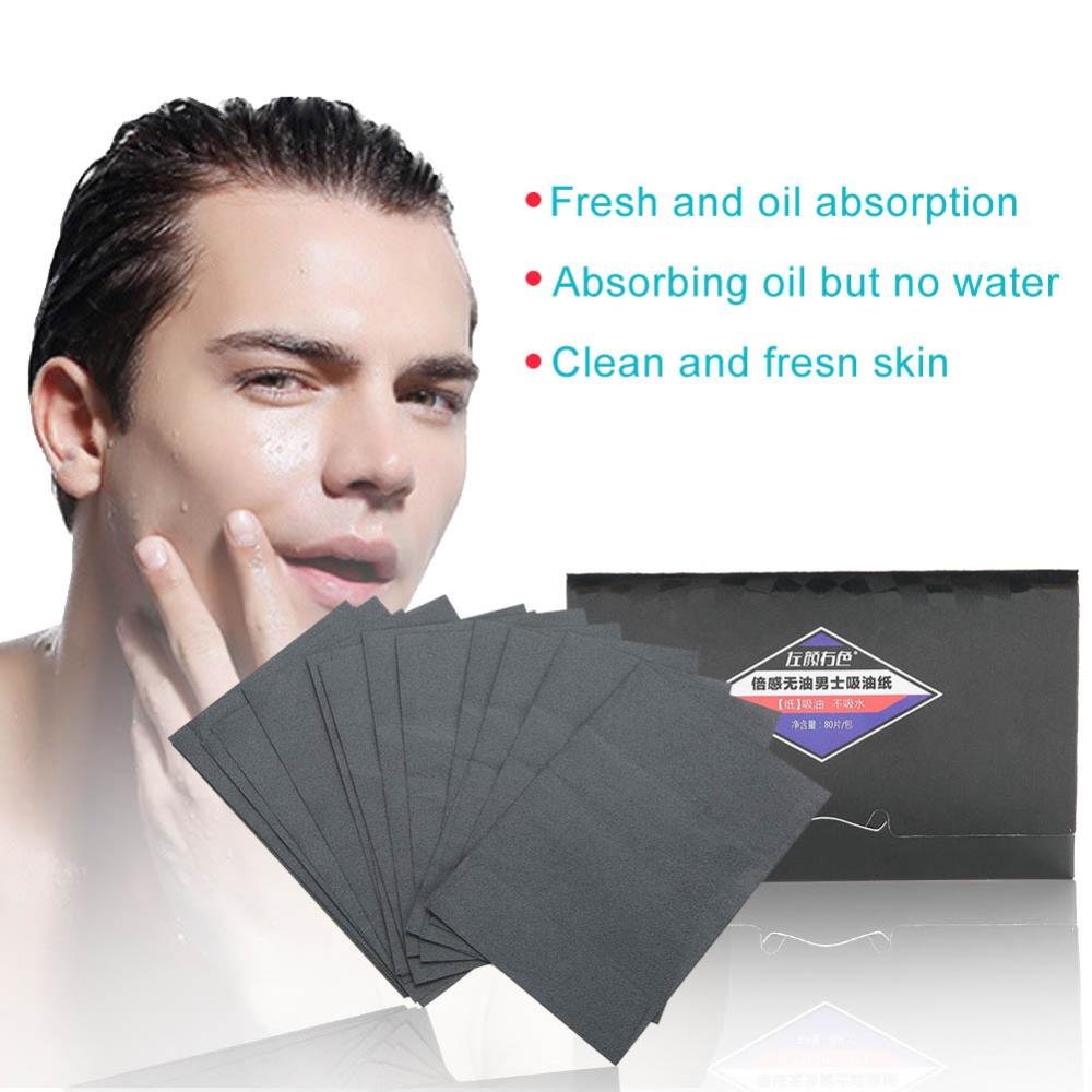 Oil Absorbing Tissues for Men - 80Pcs Oil Control Blotting Papers, Face Oil Absorber Sheets for Shine-Free Skin | Perfect for Gym, Travel & Daily Skincare Routine