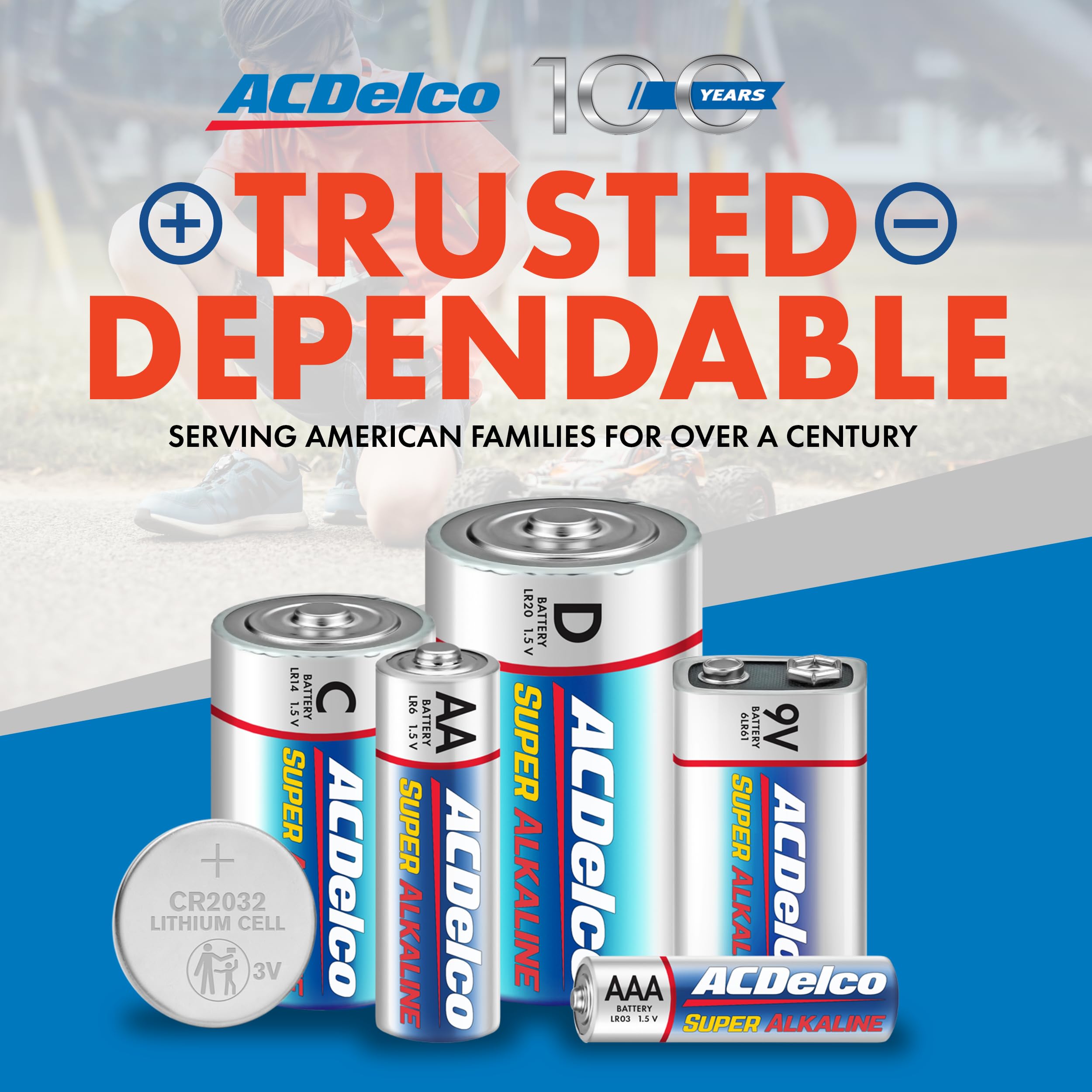 ACDelco 8-Pack Super Alkaline D Batteries - Long Lasting Power, 7-Year Shelf Life, Resealable Packaging - Ideal for Flashlights, Toys, and Emergency Kits
