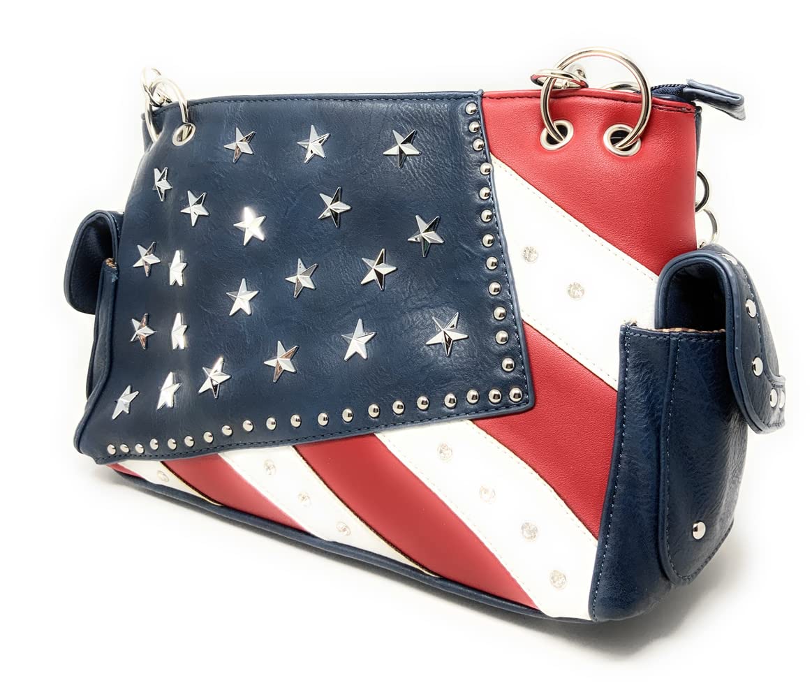 **American Flag Rhinestone Handbag - Stylish Purse Wallet in Multiple Colors for Women | Perfect for Parties, Travel & Patriotic Events**