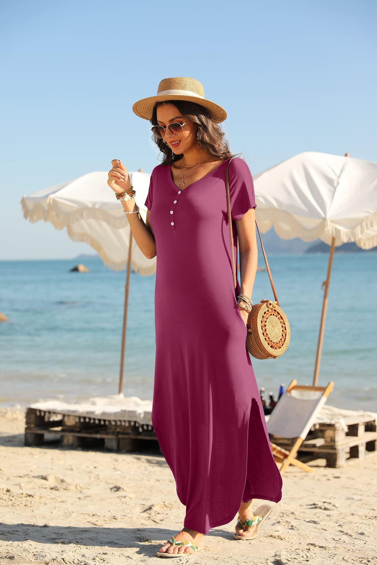 GRECERELLE Women's Summer Dresses - Flowy Casual Sundress for Beach, Vacation & Outdoor Activities