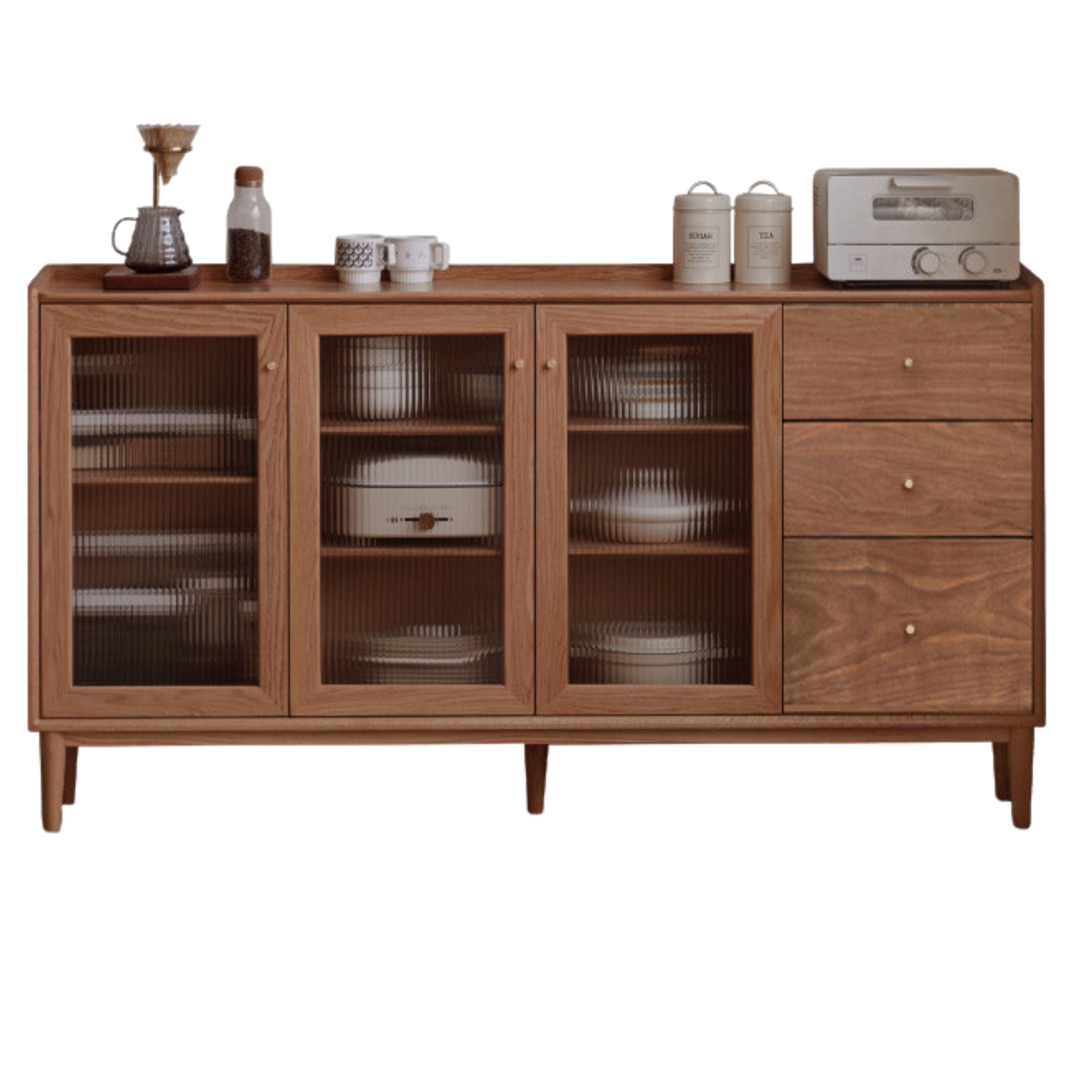 70.9x11.8x38.6 inch / 180x30x98сm / Rich dark walnut color/ black walnut sideboard