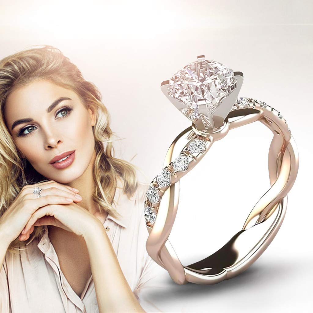 Bohemian Style Zircon Engagement Ring for Women - Elegant Silver Wedding Band with Carved Design, Size A (Perfect for Bridal, Proposal, Anniversary Gifts)