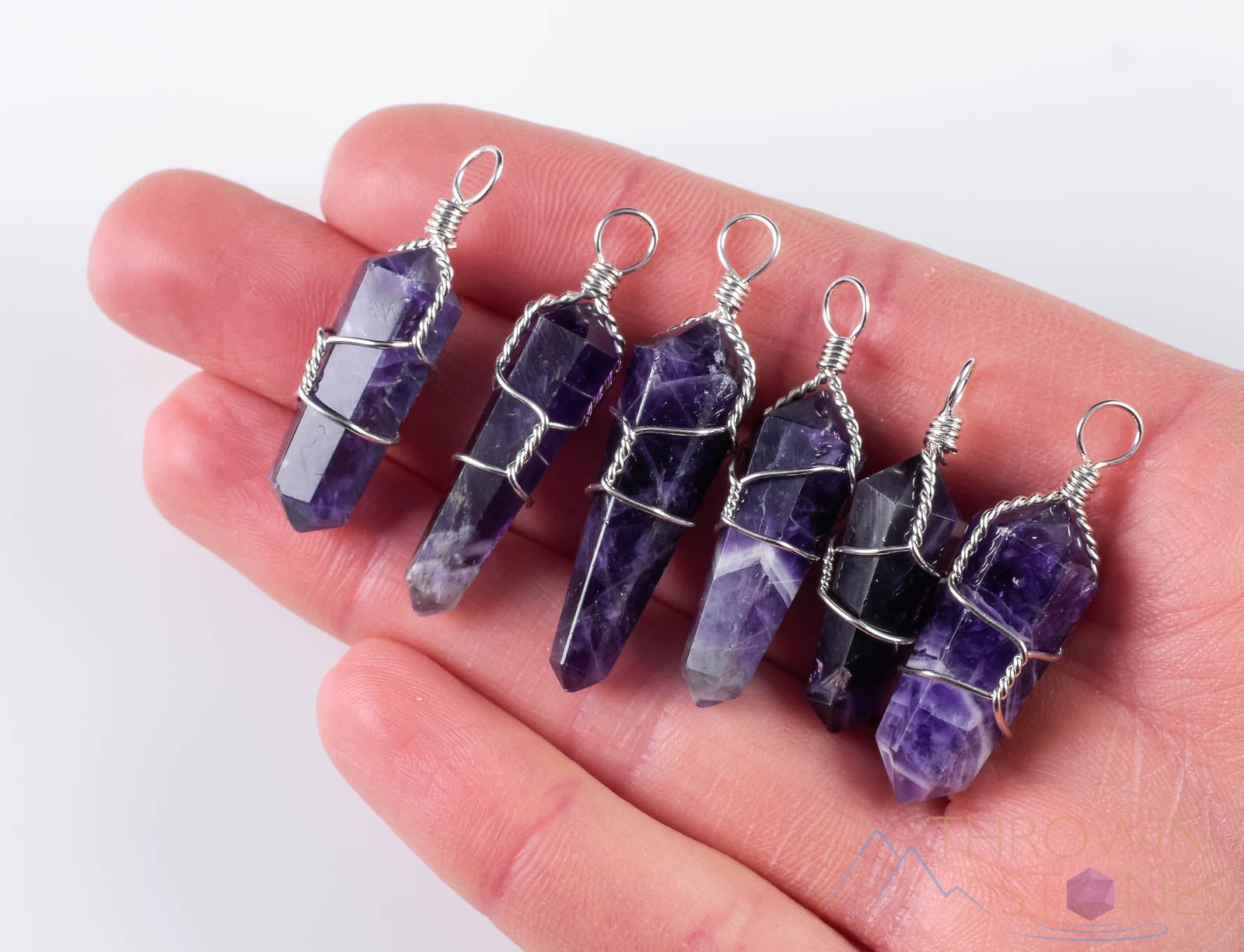 Handmade Amethyst Crystal Pendant Necklace - Wire Wrapped Healing Stone Jewelry with Natural Crystal Points, February Birthstone Gift (E0141) for Meditation, Spiritual Healing & Energy Balancing