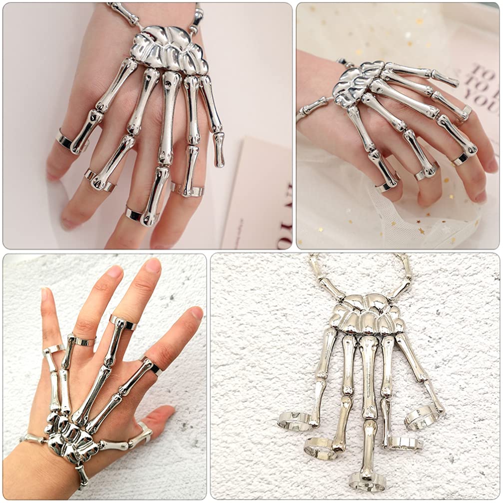 Gothic Skull Bracelet for Men & Women - Alloy Skeleton Bangle for Cosplay & Halloween