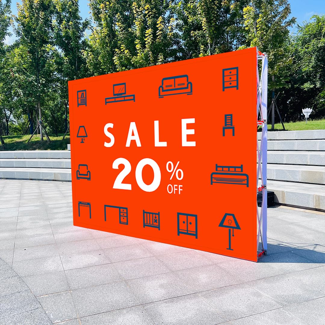 10ft Tension Fabric Pop Up Display Booth - Portable Trade Show Backdrop Frame for Exhibitions, Events & Retail Stores