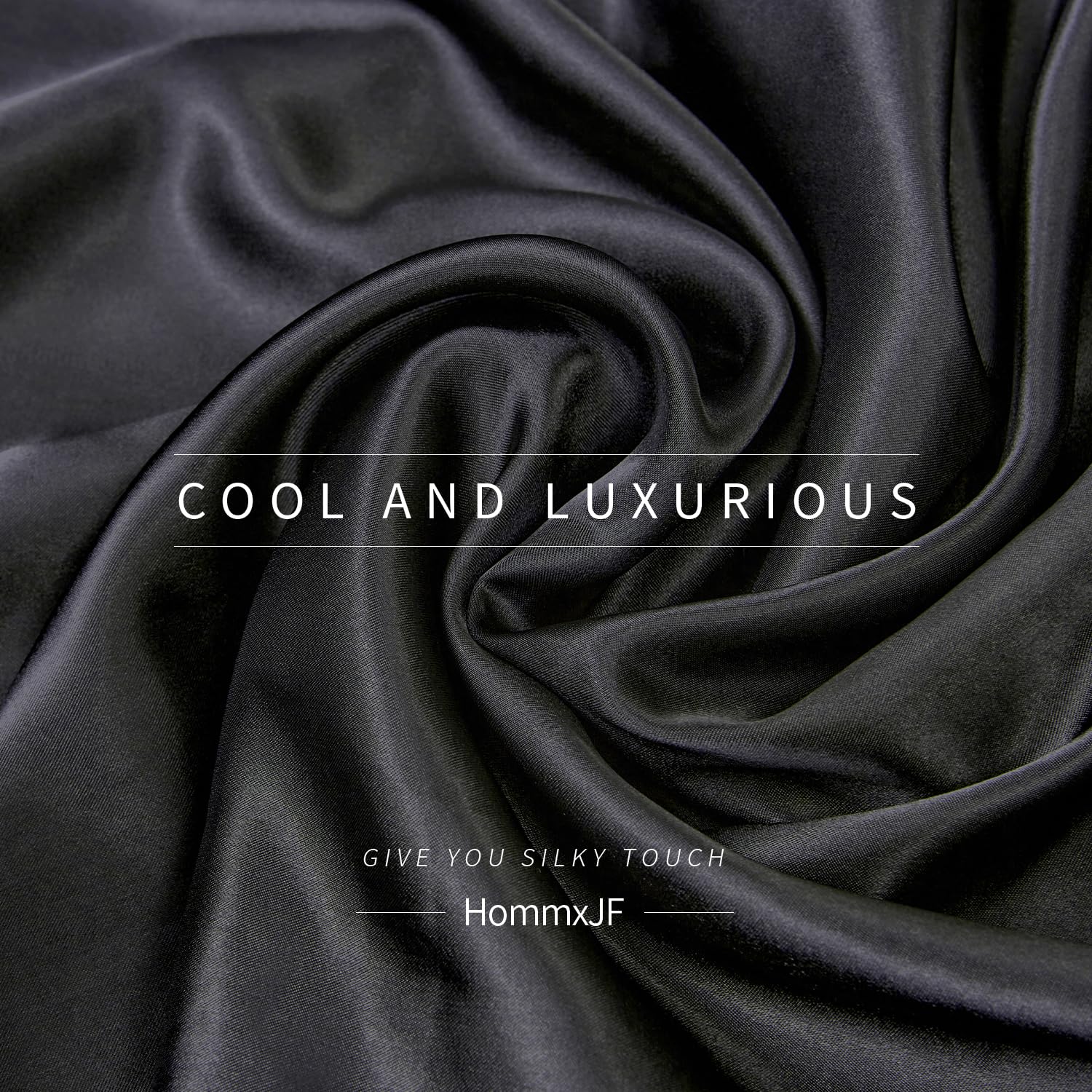 Silk Satin Black Twin Fitted Sheet - Deep Pocket 16
