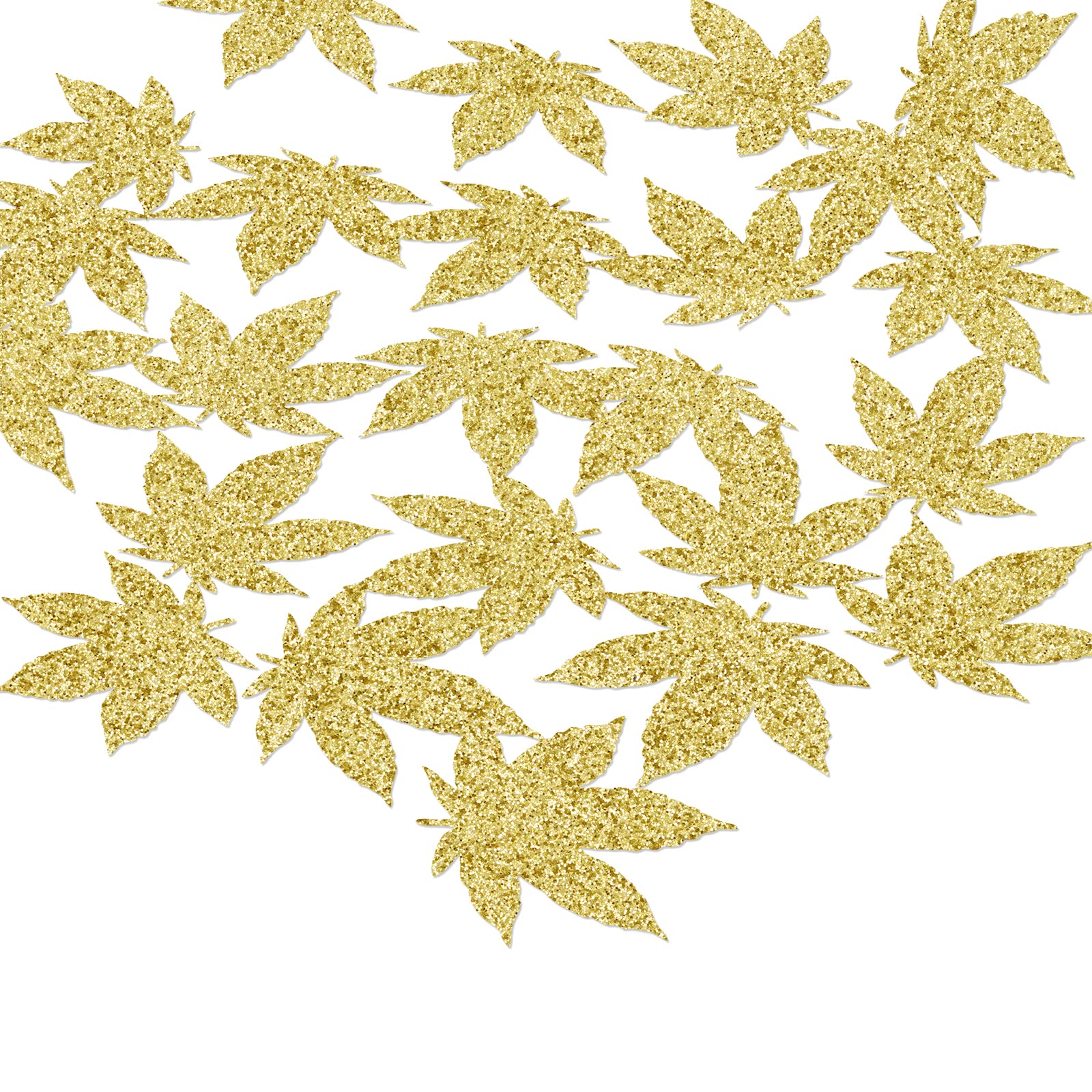 Premium Gold Marijuana Leaf Confetti for 420 Birthday Party Decorations - Single Weed Leaf Design - Perfect for Stoner Themed Parties, Cannabis Celebrations & Bachelorette Events