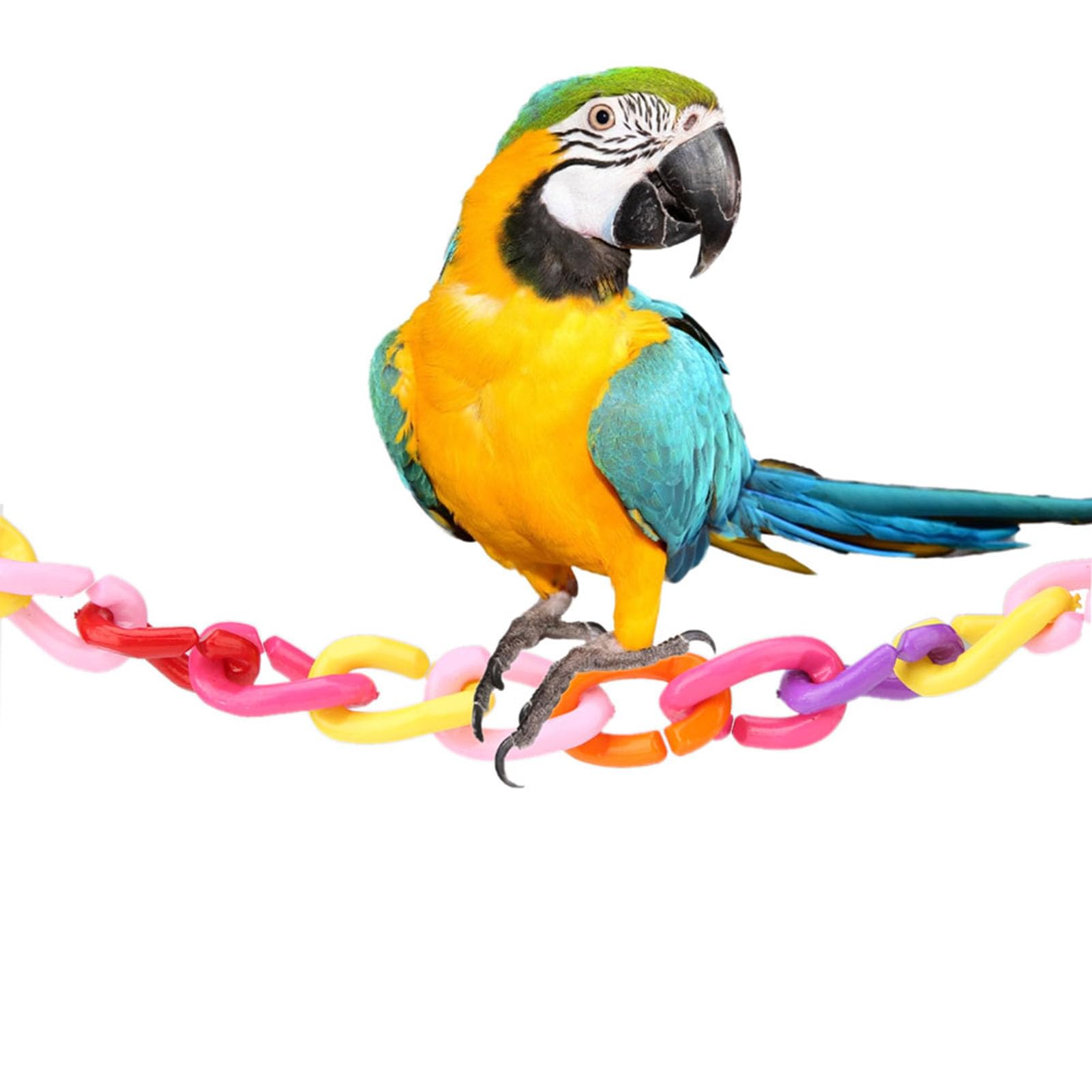 100Pcs Plastic Bird C Clips Hooks Chain Links - Colorful DIY Parrot Toys for Small Pets - Perfect for Cage Accessories, Bird Enrichment & Craft Projects