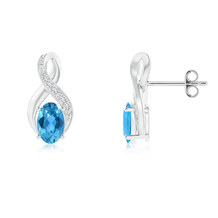 Natural Swiss Blue Toparz Stud Earrings for Women & Girls - Sterling Silver/14K Gold/Platinum | December Birthstone Jewelry Gift for Her | Birthday, Wedding, Anniversary Gifts | Perfect for Everyday Wear & Special Occasions